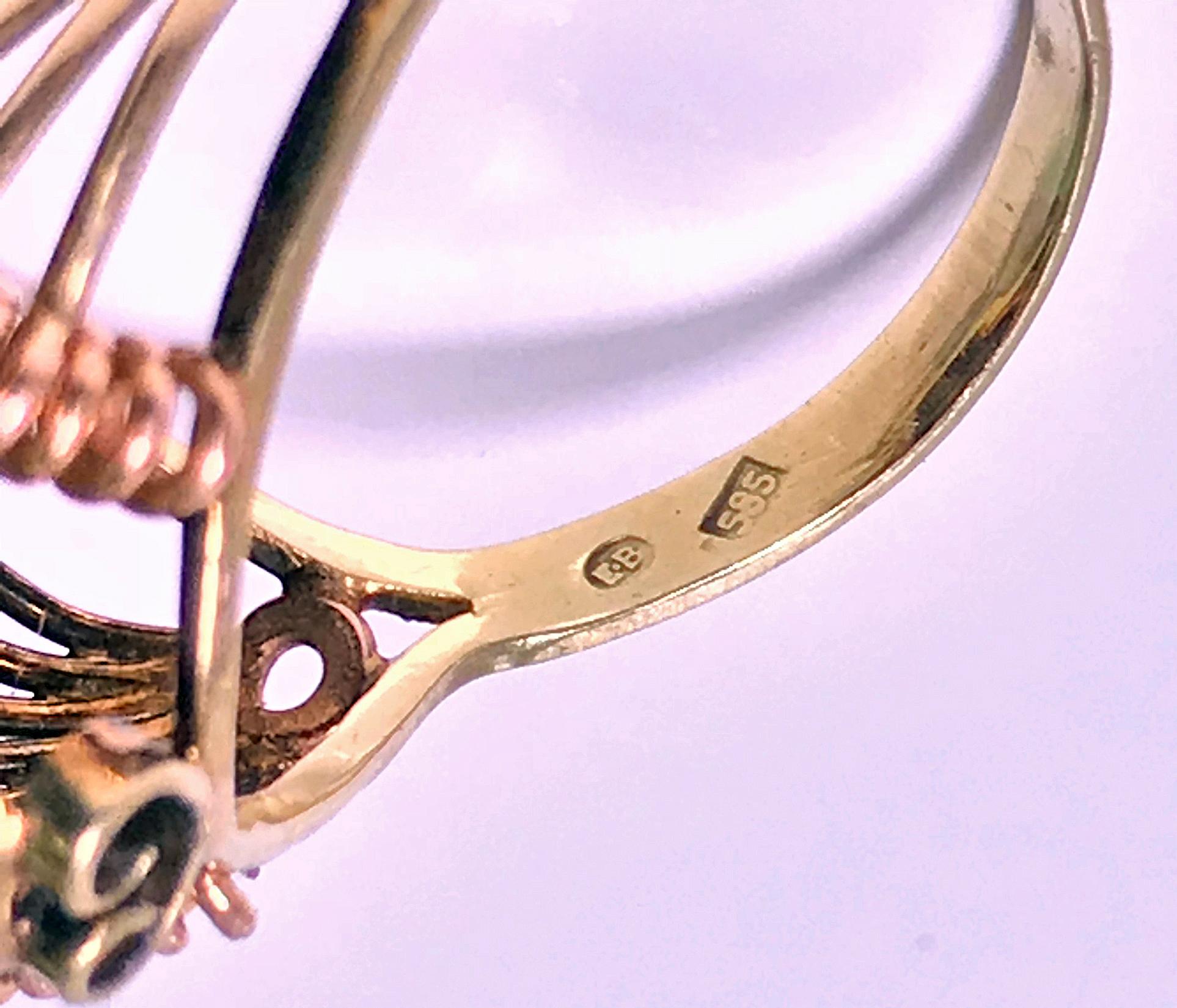 1930s Austrian Gold Pink Tourmaline Ring 2