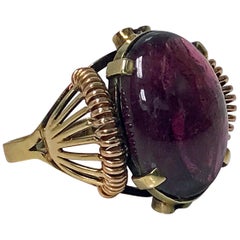 Antique 1930s Austrian Gold Pink Tourmaline Ring