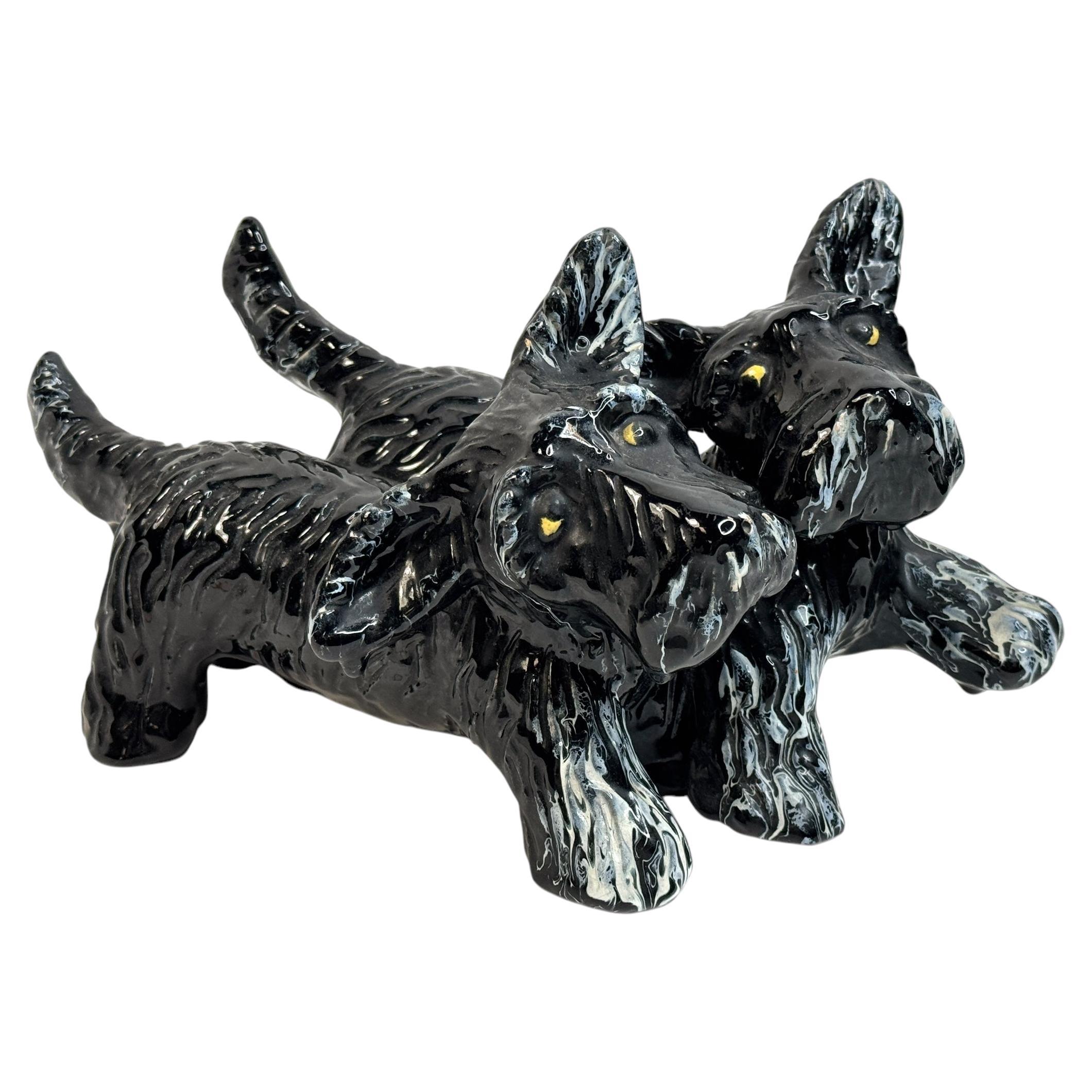 1930's Austrian Goldscheider Ceramic Scottie Dog Statue
