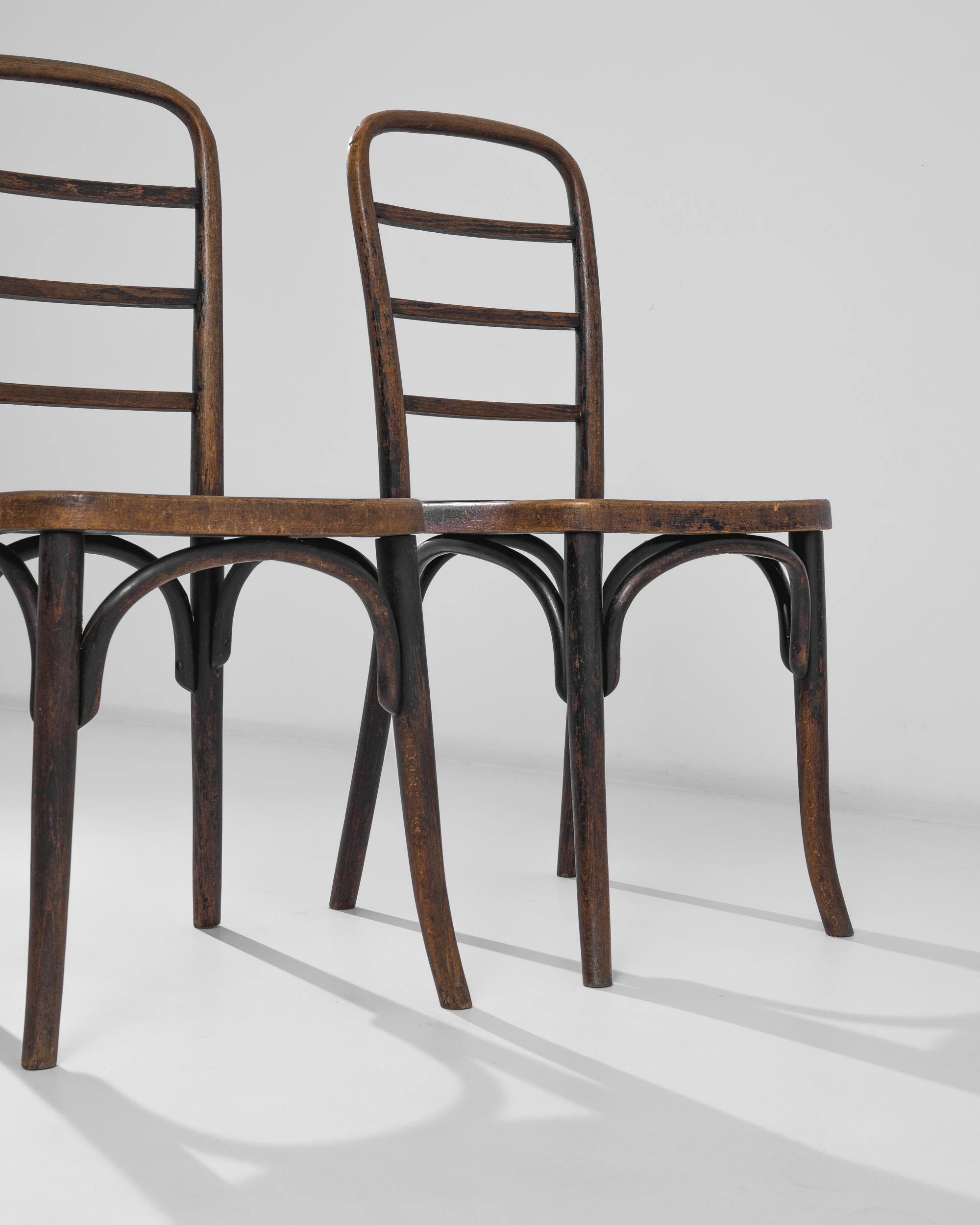 Mid-20th Century 1930s Austrian Wooden Dining Chairs by Thonet, Set of Six