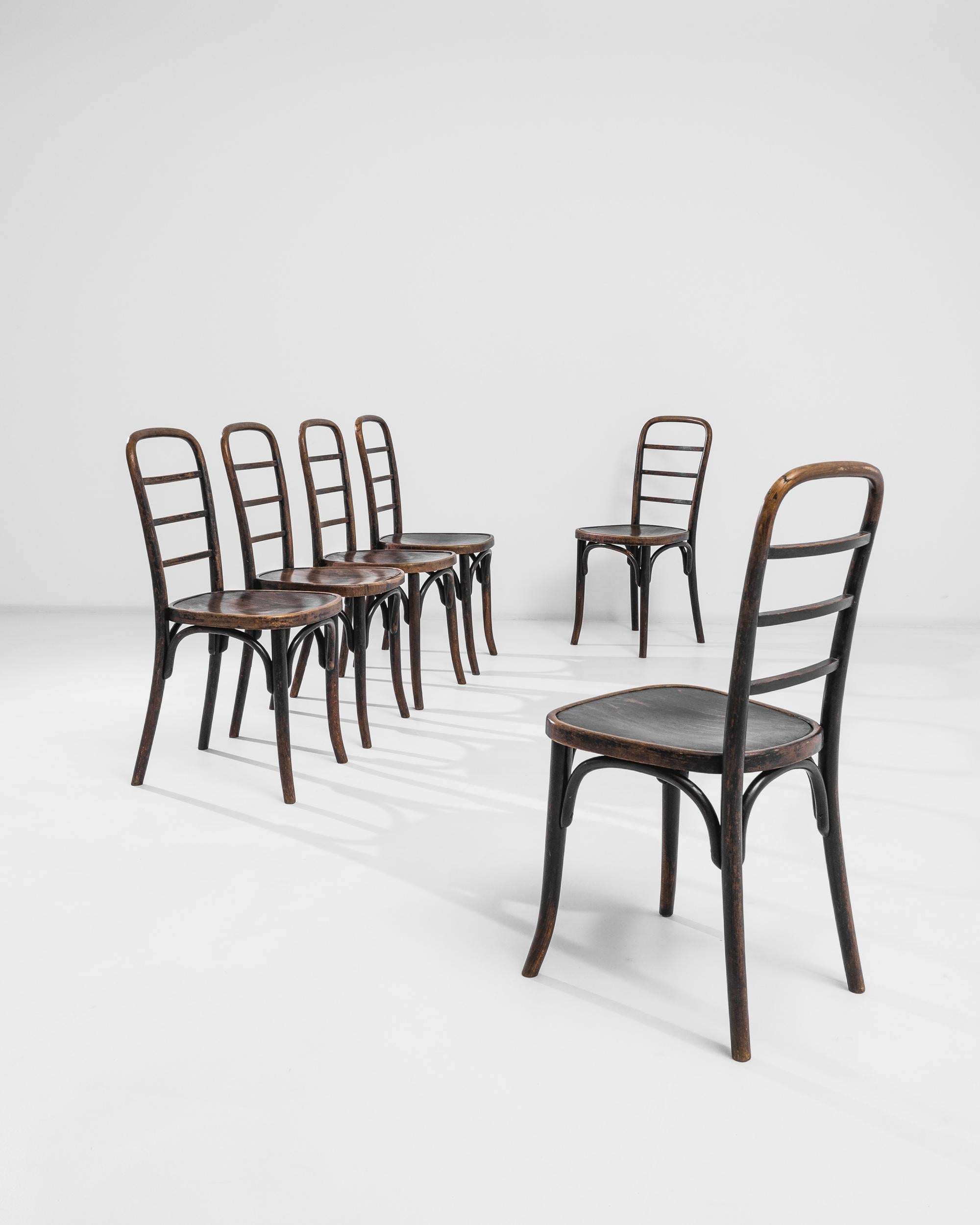1930s Austrian Wooden Dining Chairs by Thonet, Set of Six 2