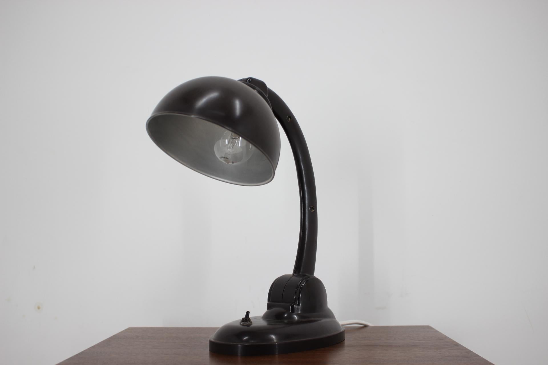 Art Deco 1930s Bakelite Table Lamp by Eric Kirkman Cole, Czechoslovakia