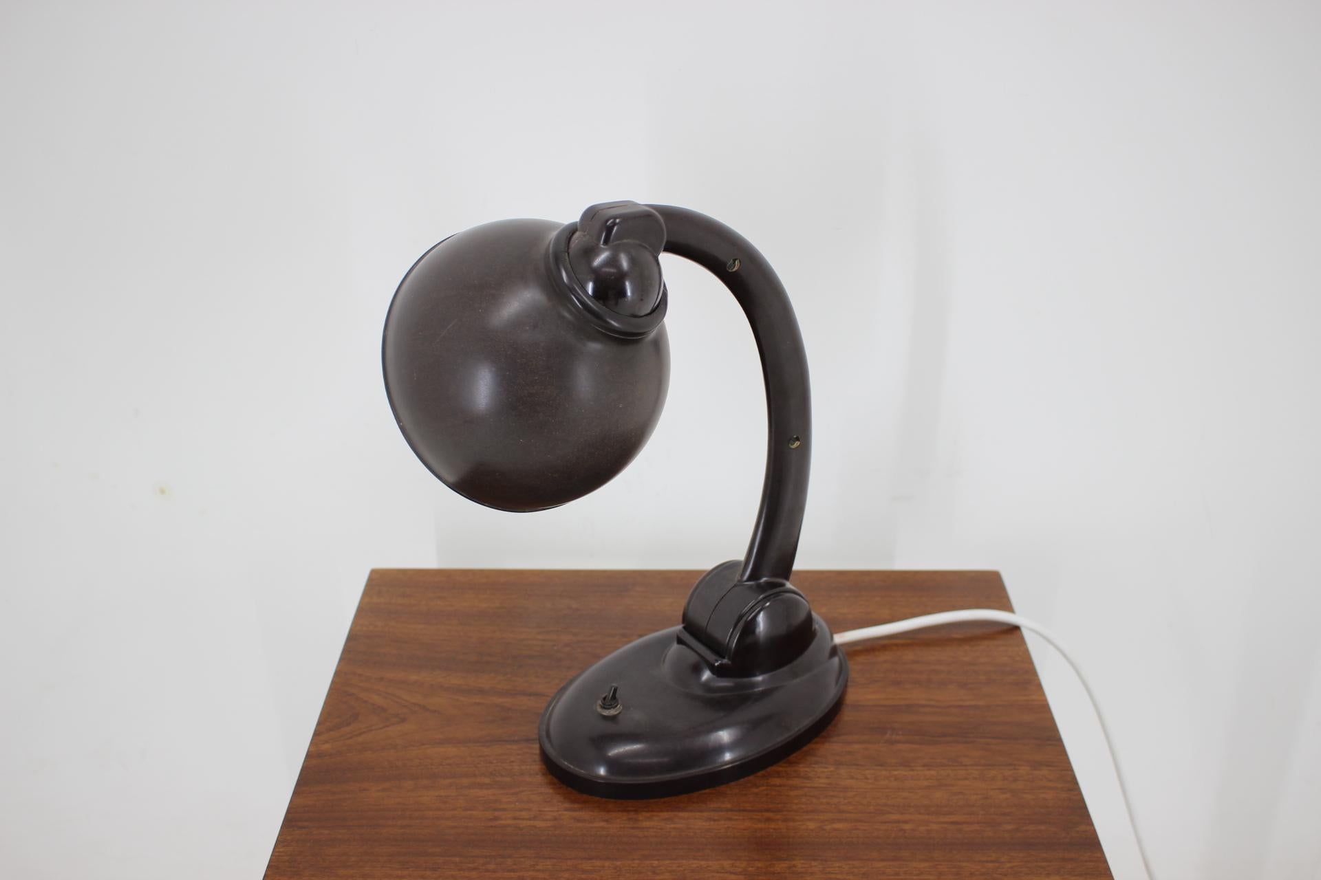 1930s Bakelite Table Lamp by Eric Kirkman Cole, Czechoslovakia 1