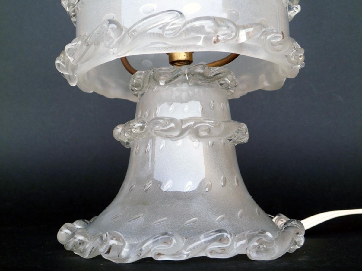 1930s Barovier Italian Art Deco Murano Glass Table Lamp In Excellent Condition In Brescia, IT