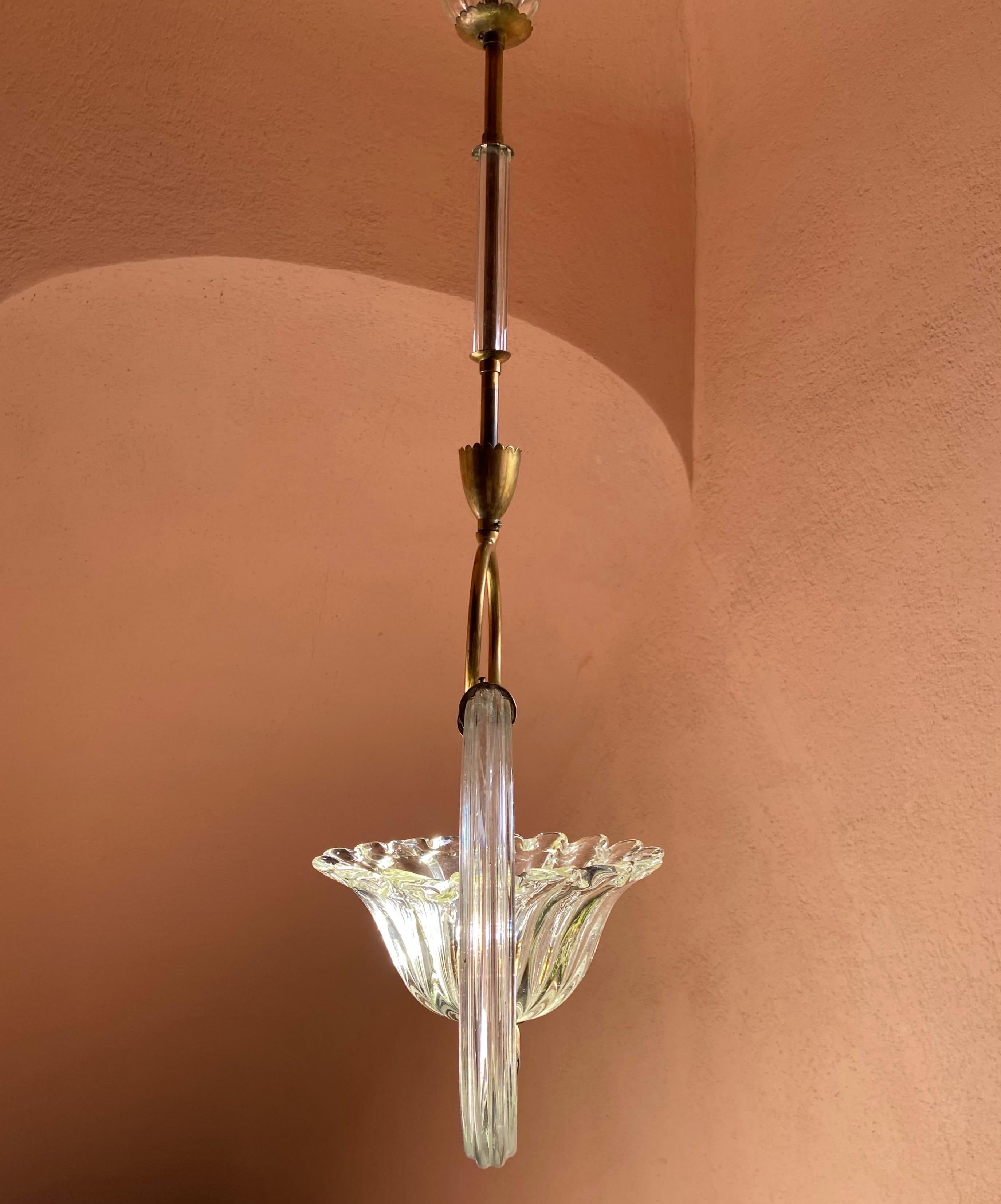 1930′S Barovier & Toso Murano glass chandelier  For Sale 1