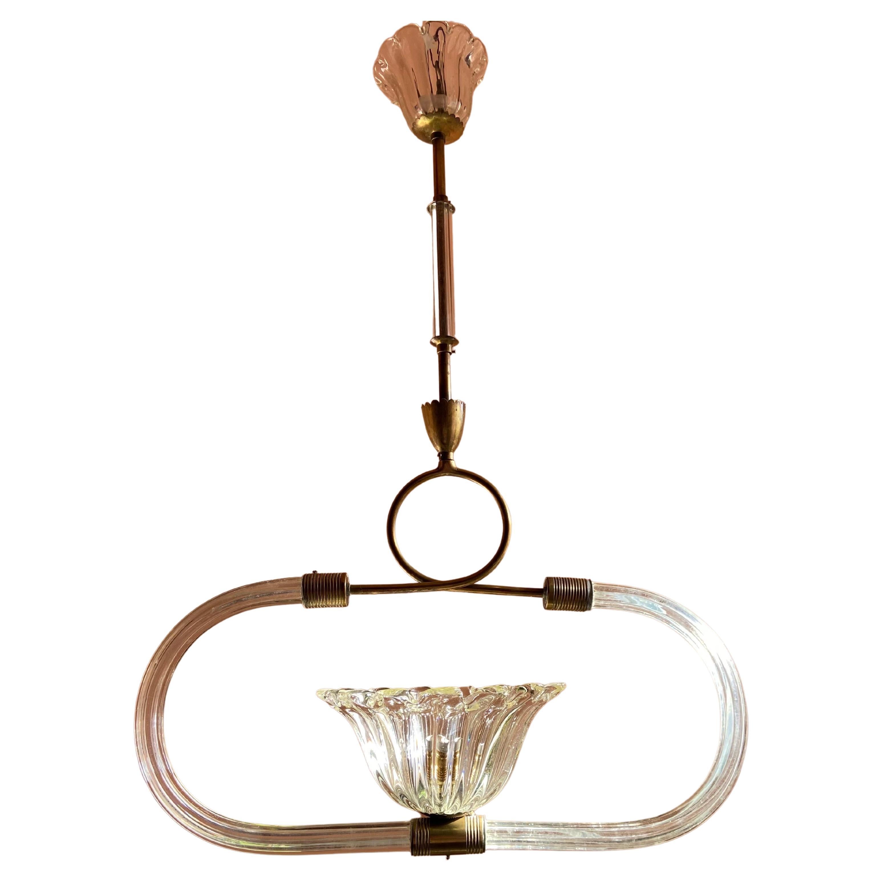 1930′S Barovier & Toso Murano glass chandelier  For Sale