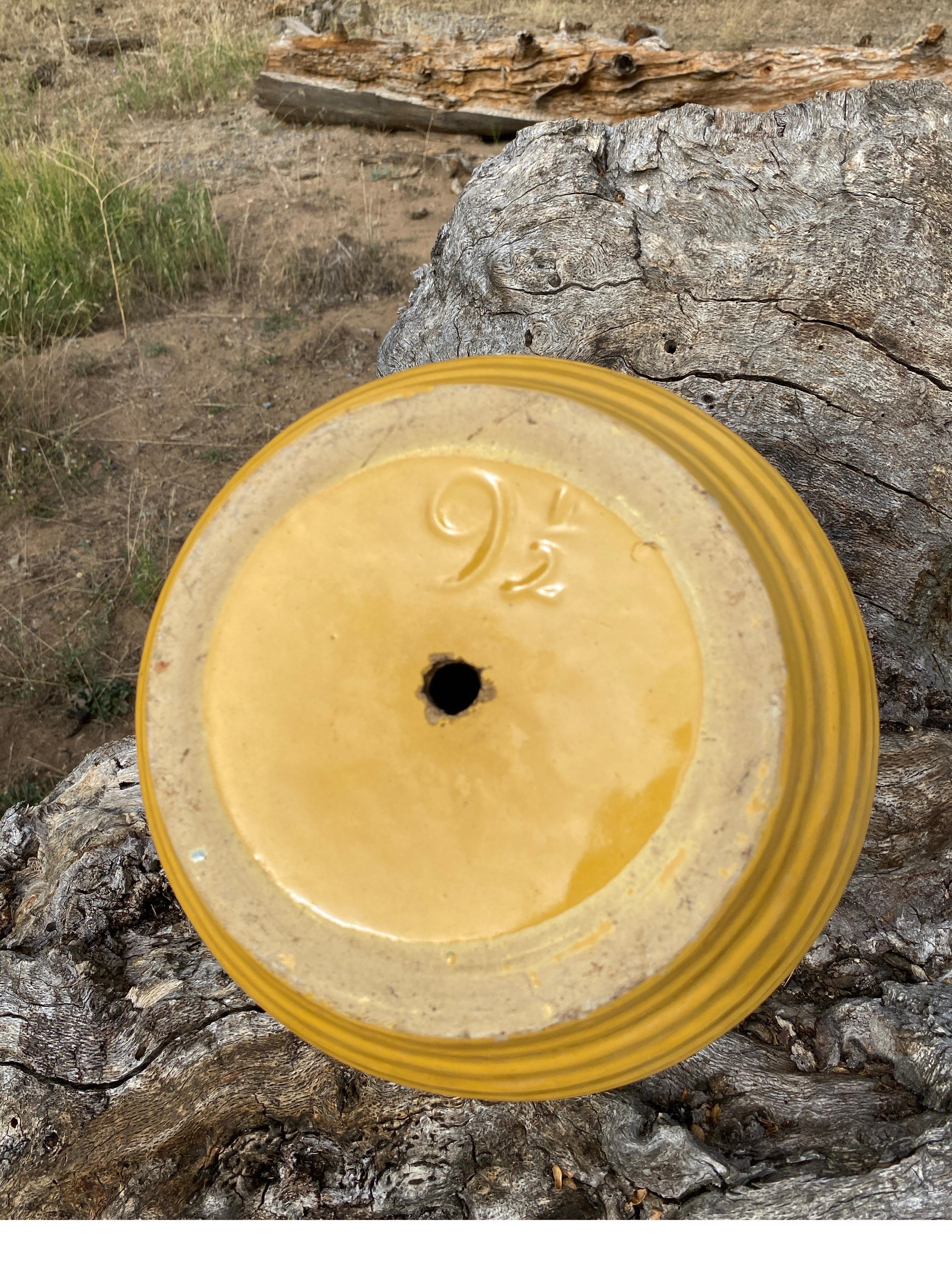 1930's Bauer Pottery Arts & Crafts Ceramic Yellow Ringware Flower Pot Jardinière For Sale 3