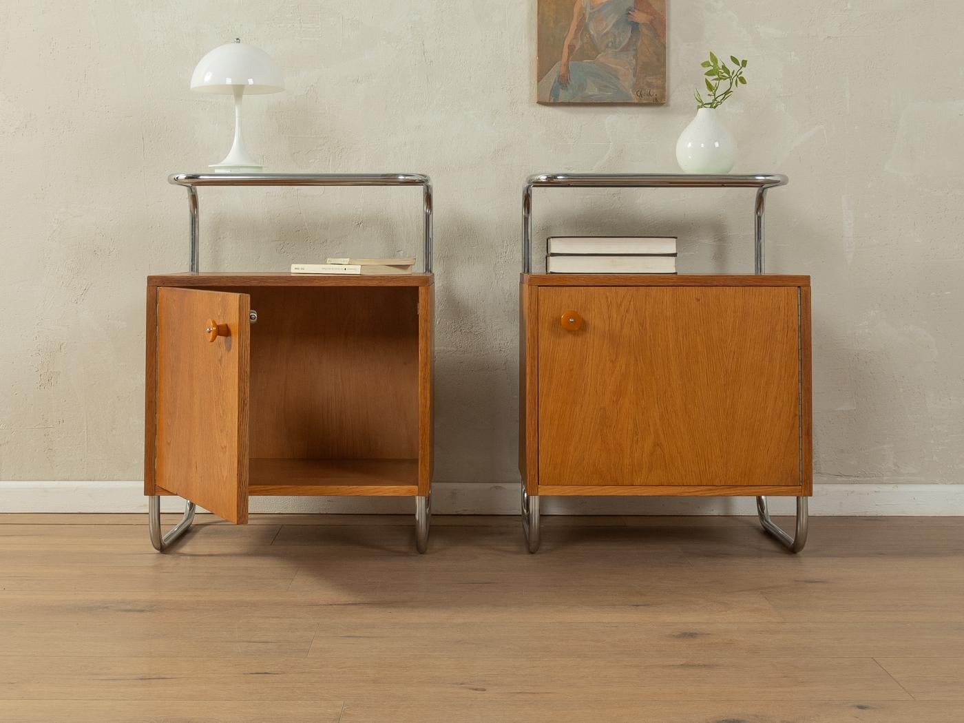 Mid-Century Modern 1930s Bauhaus Bedside Tables, Kovona en vente
