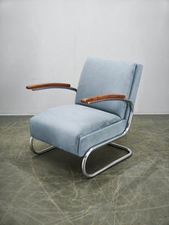 1930s Bauhaus Cantilever Armchair in Thonet S 411 Style, Attributed to Kovona