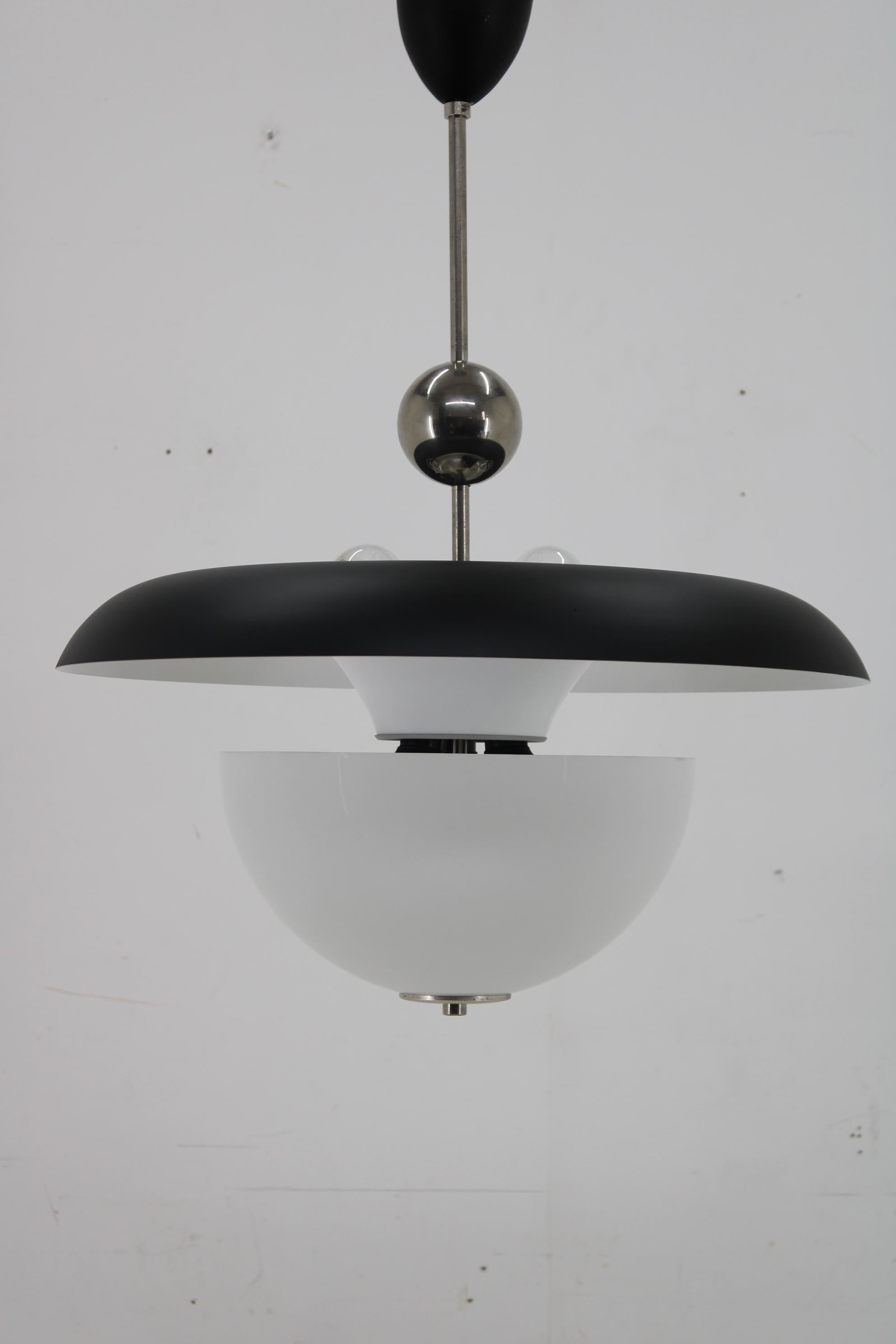 1930s Bauhaus Chandelier by Anyz, Czechoslovakia In Good Condition For Sale In Praha, CZ