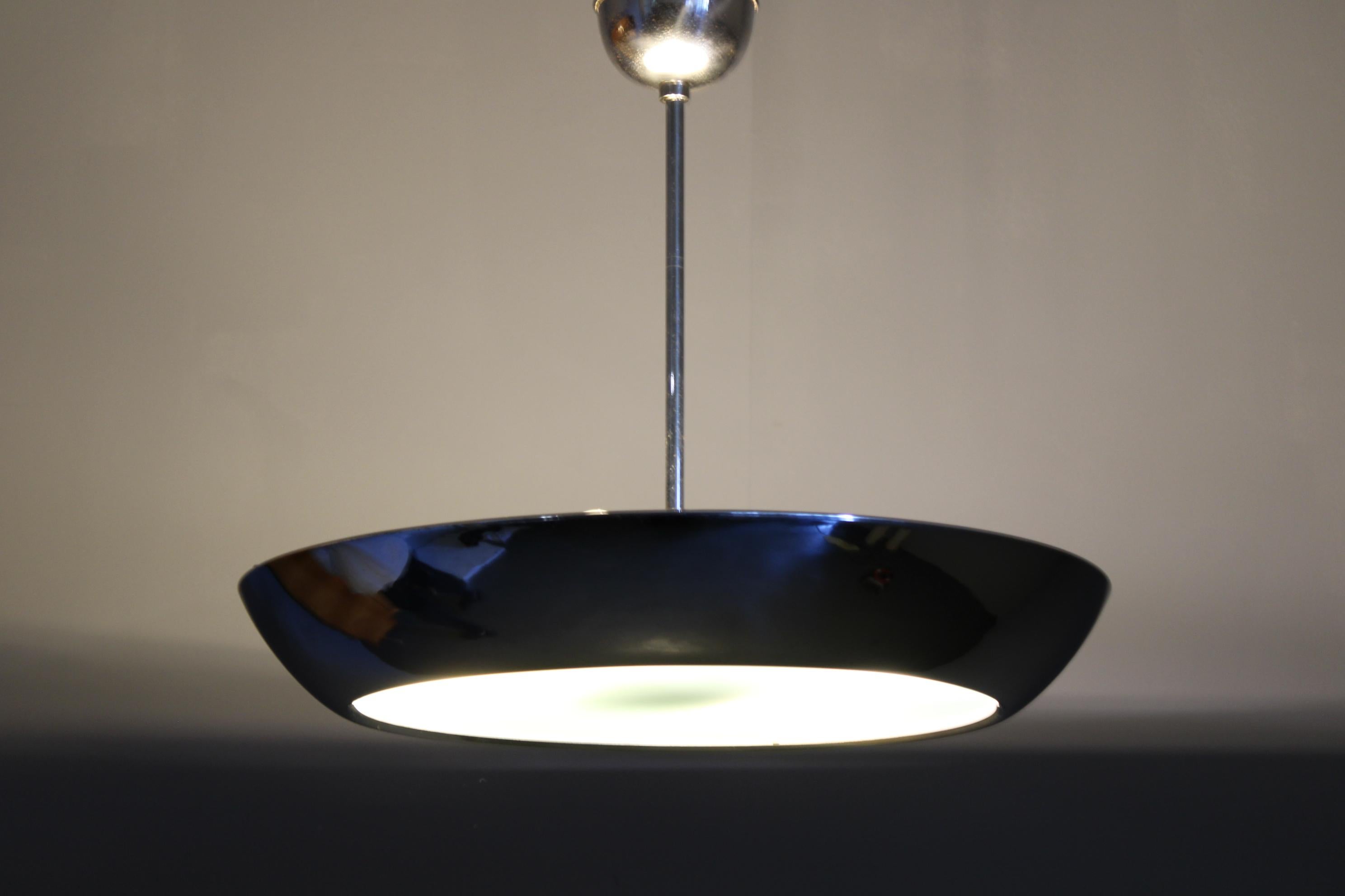 1930s Bauhaus  Chrome Plated Chandelier 