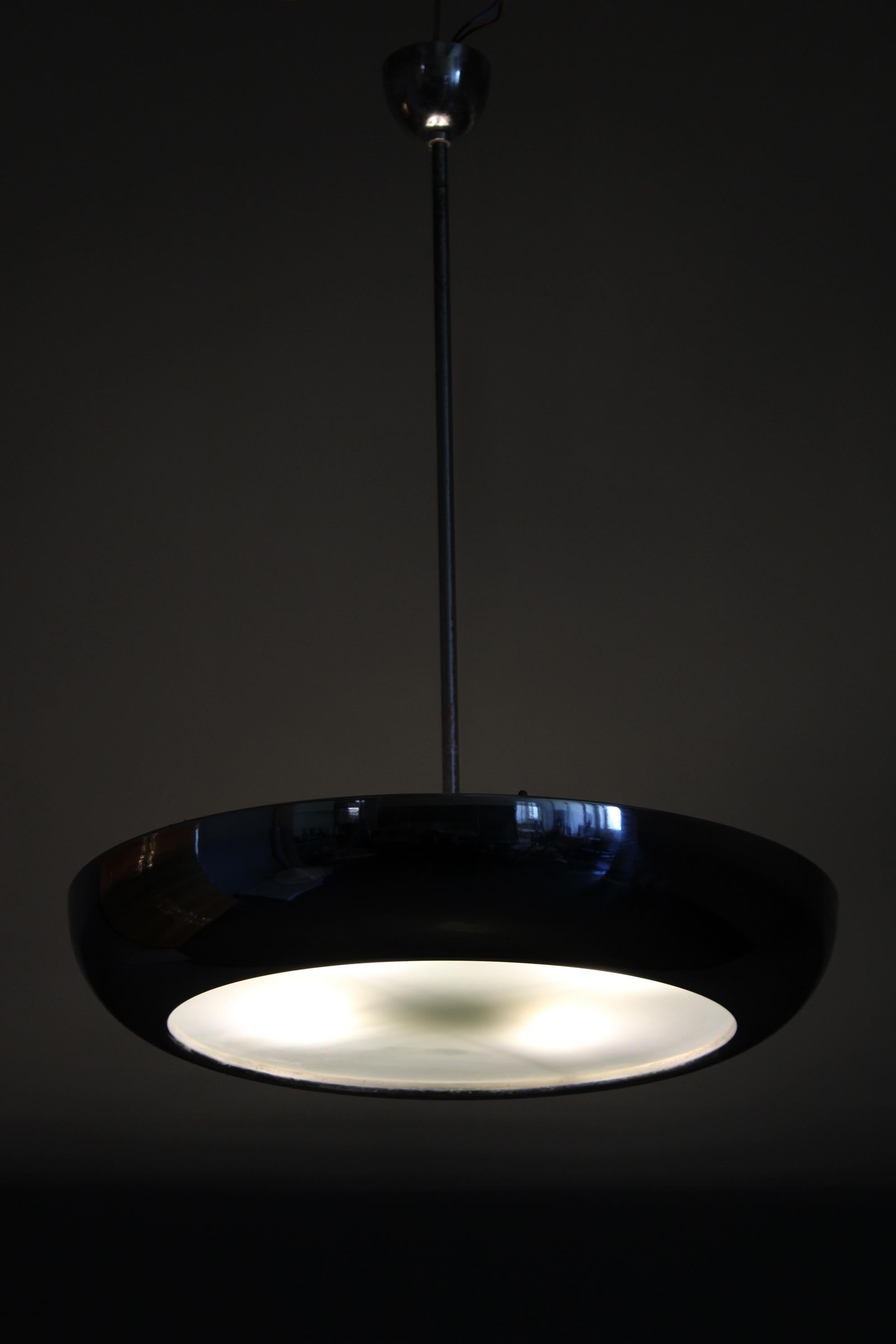 Bauhaus degli anni '30  Lampadario cromato 