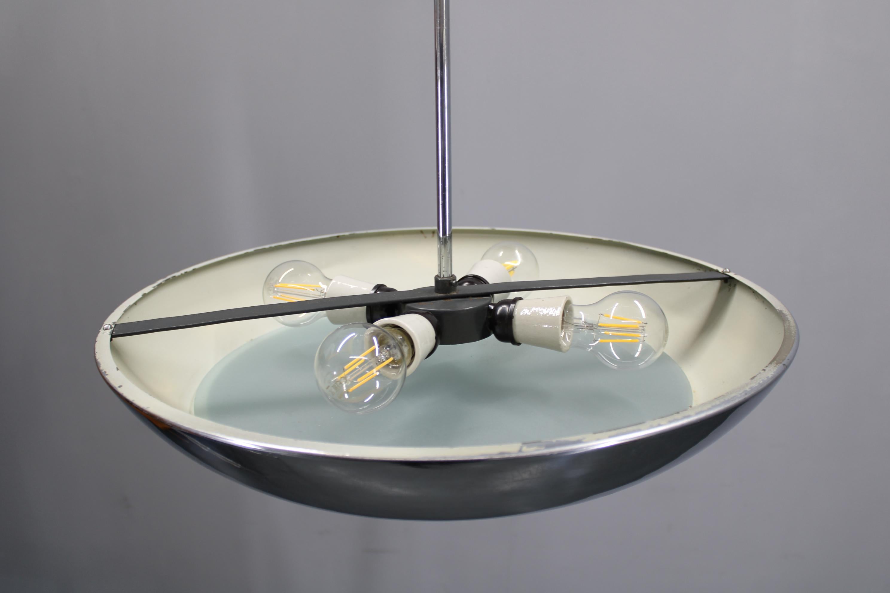 1930s Bauhaus  Chrome Plated Chandelier 