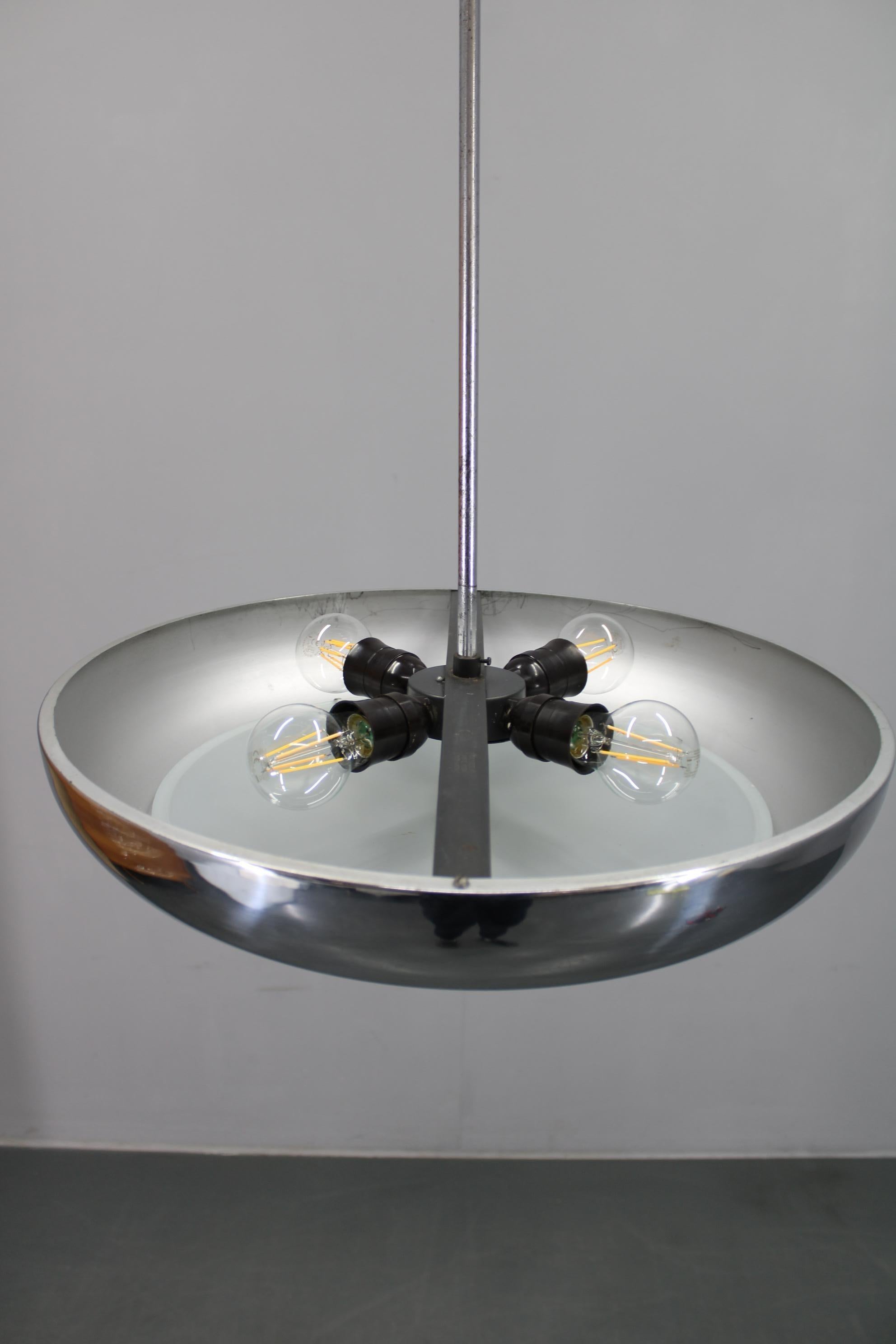 Bauhaus degli anni '30  Lampadario cromato 