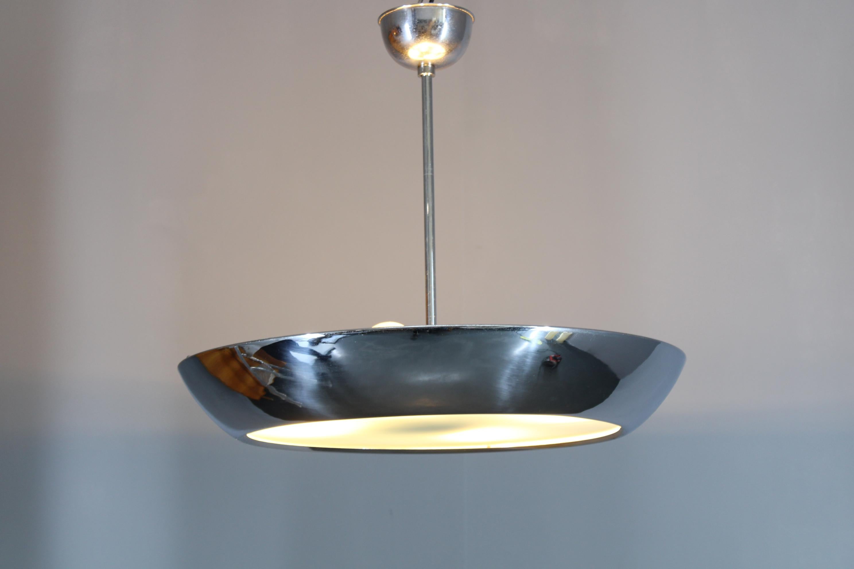 1930s Bauhaus  Chrome Plated Chandelier 