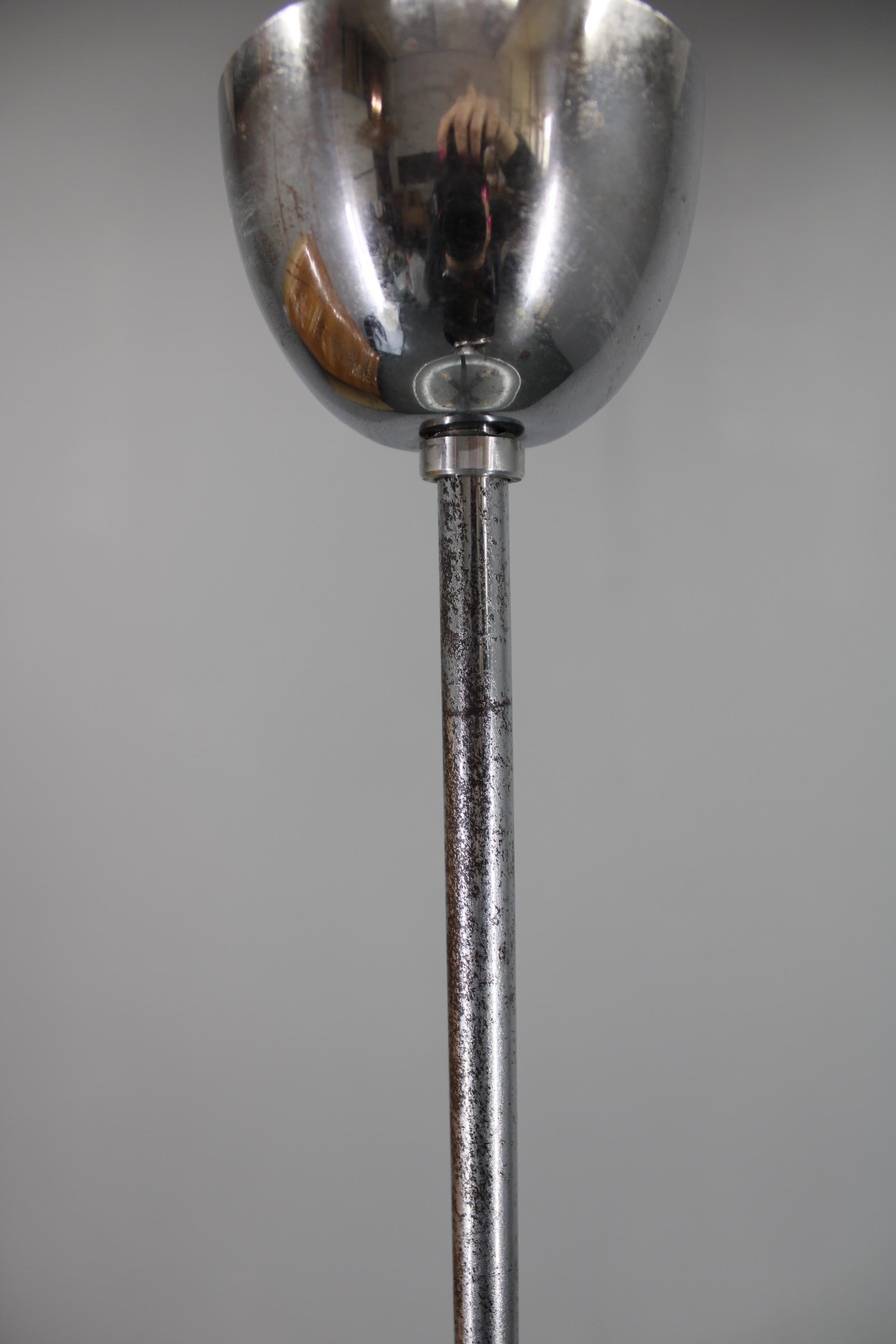 Bauhaus degli anni '30  Lampadario cromato 