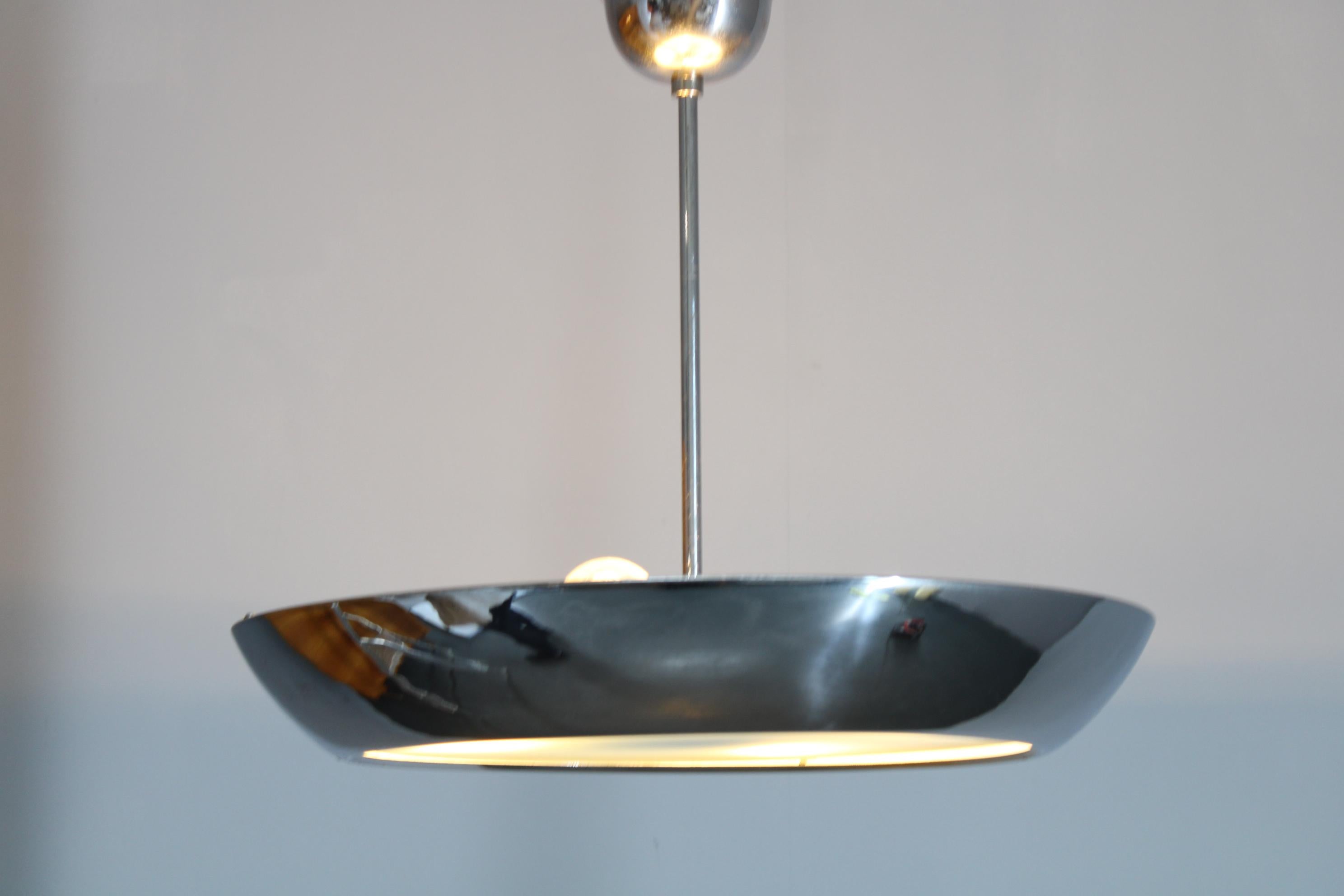 1930s Bauhaus  Chrome Plated Chandelier 