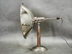 Bauhaus-Chrom-Tischlampe aus den 1930er Jahren mit Buchenholzgriff, Tschechoslowakei