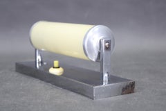 1930s Bauhaus Chrome Tubular Wall Light, Cream Glass Shade, Czechoslovakia, ESČ