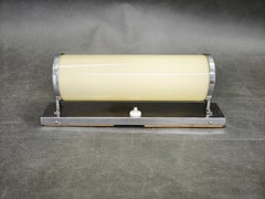 1930s Bauhaus Chrome Wall Light with Cream Opaline Glass, Czechoslovakia
