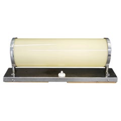 1930s Bauhaus Chrome Wall Light with Cream Opaline Glass, Czechoslovakia