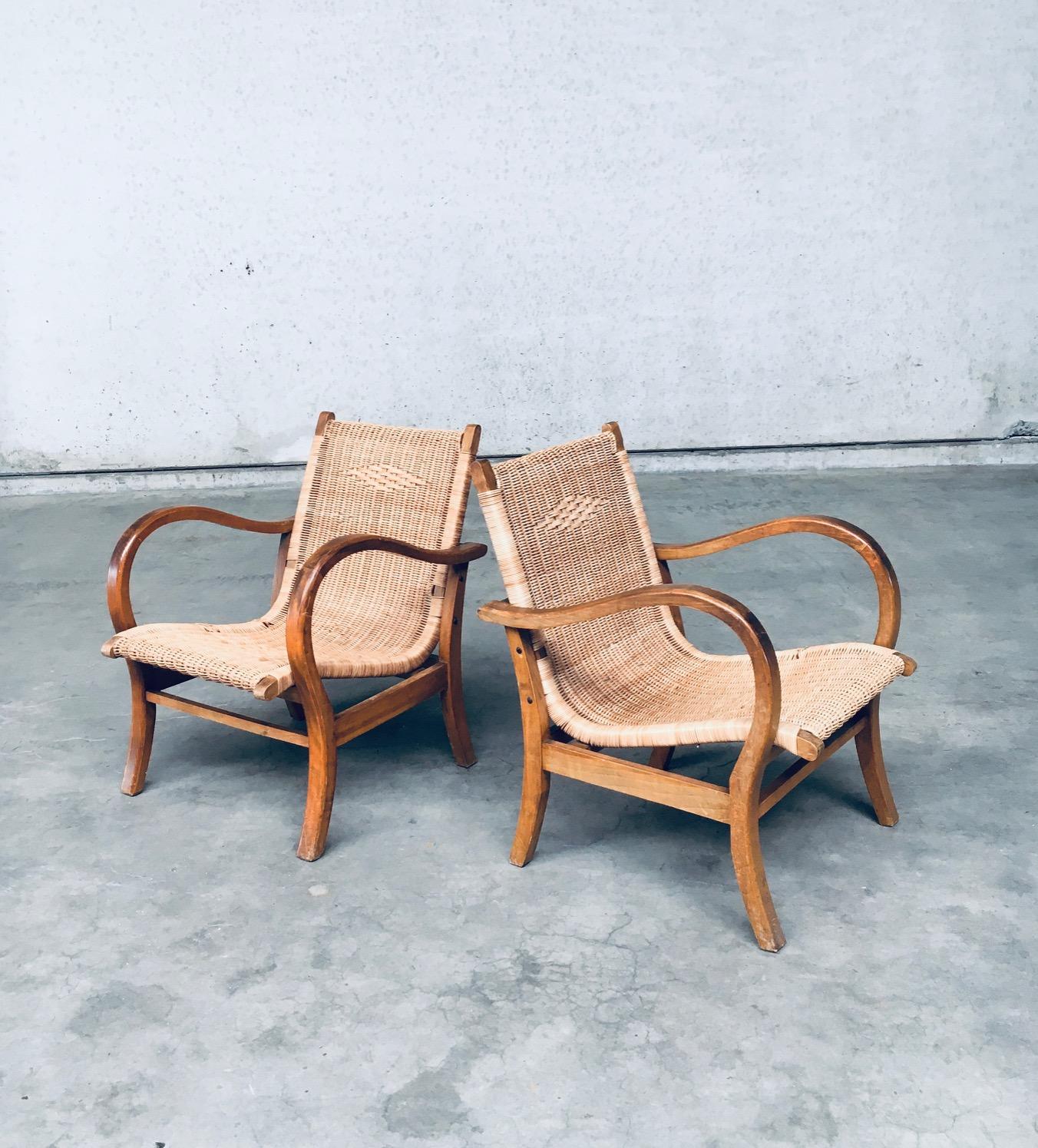 Woven 1930's Bauhaus Design Lounge Chair set by Erich Dieckmann For Sale