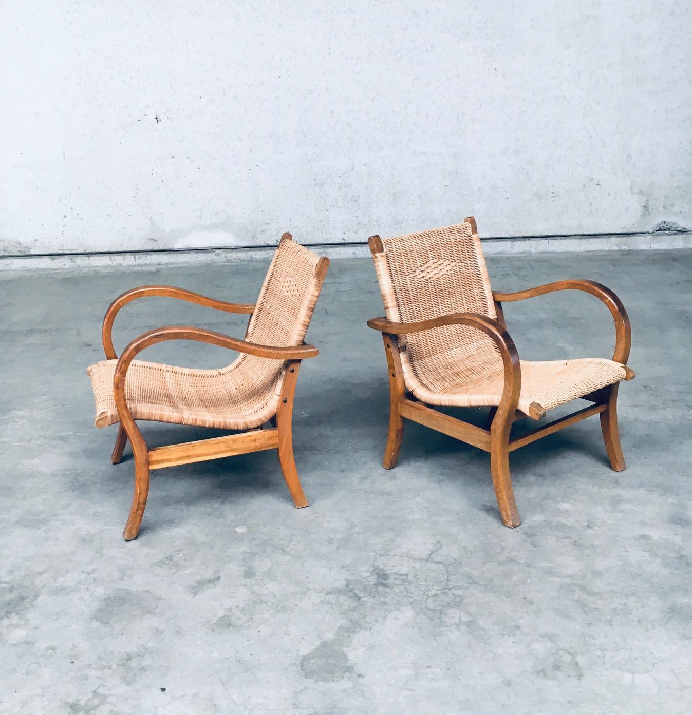 Cane 1930's Bauhaus Design Lounge Chair set by Erich Dieckmann For Sale