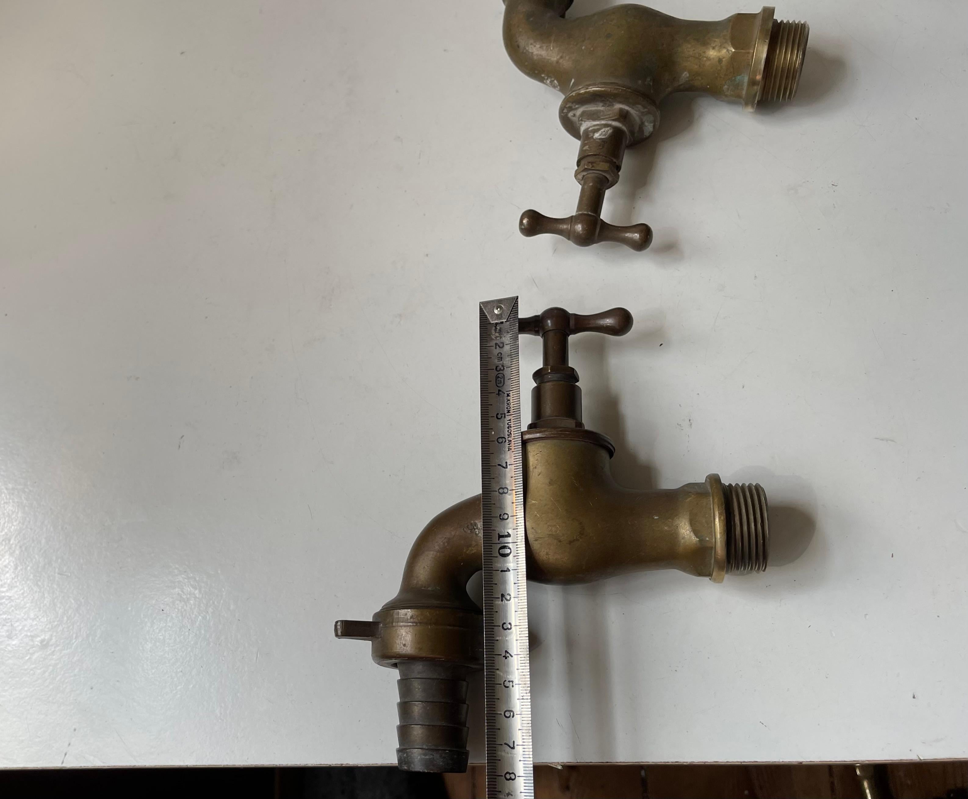 1930s Bauhaus Era Solid Brass Garden Water Tap's - Faucet ´s For Sale 2