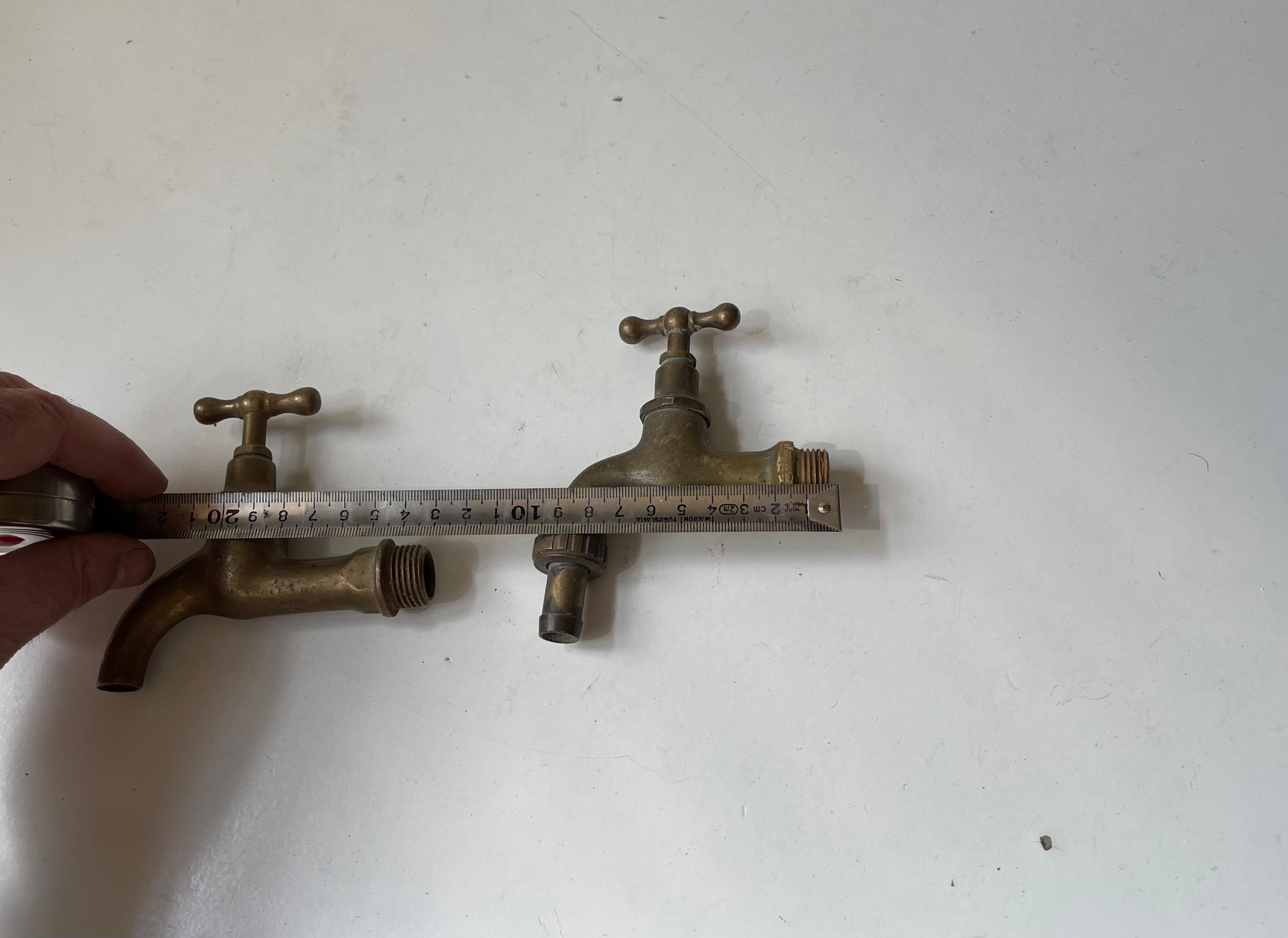 20th Century 1930s Bauhaus Era Solid Brass Water Tap's - Faucet ´s For Sale