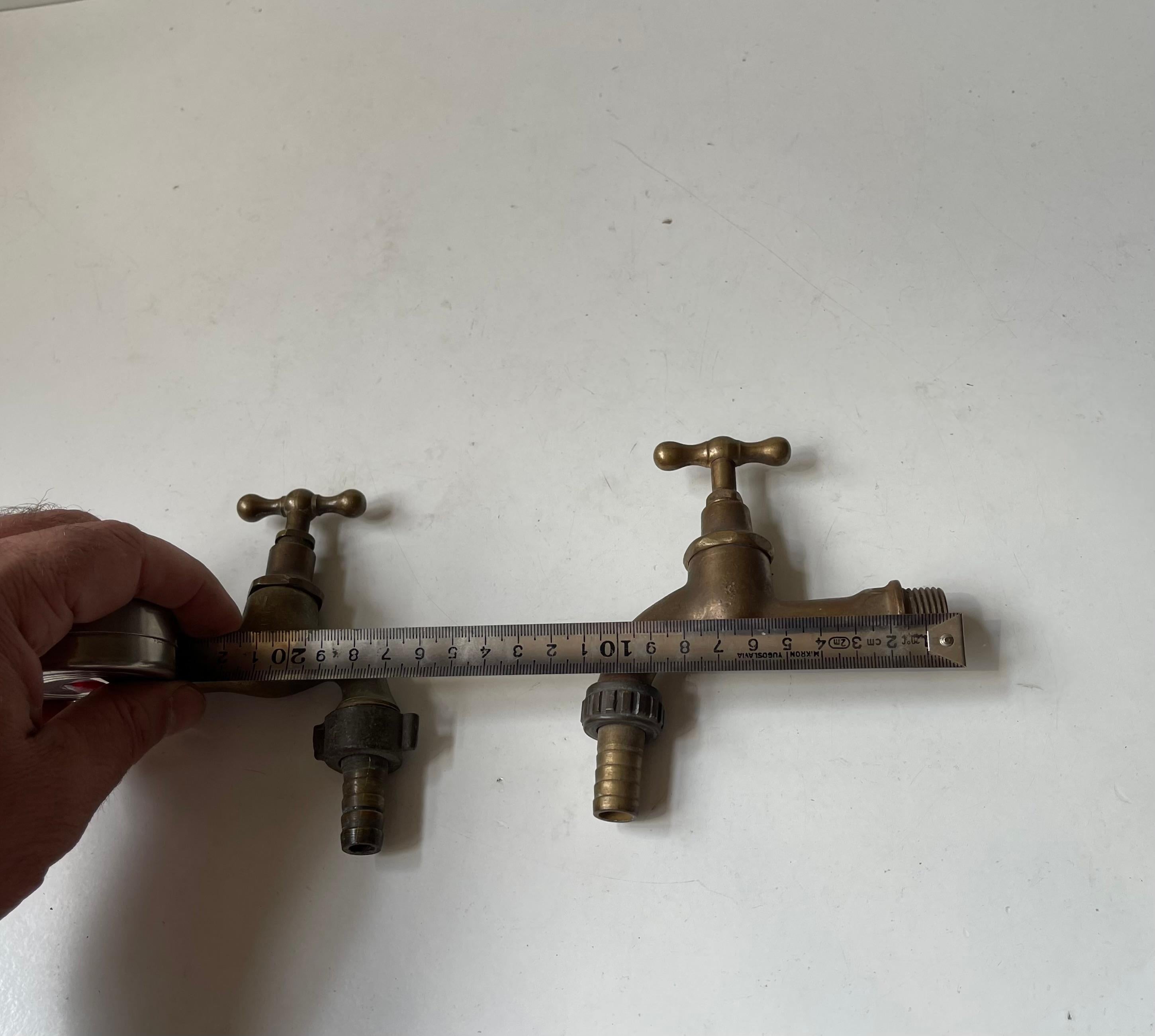 20th Century 1930s Bauhaus Era Solid Brass Water Tap's - Faucet ´s For Sale