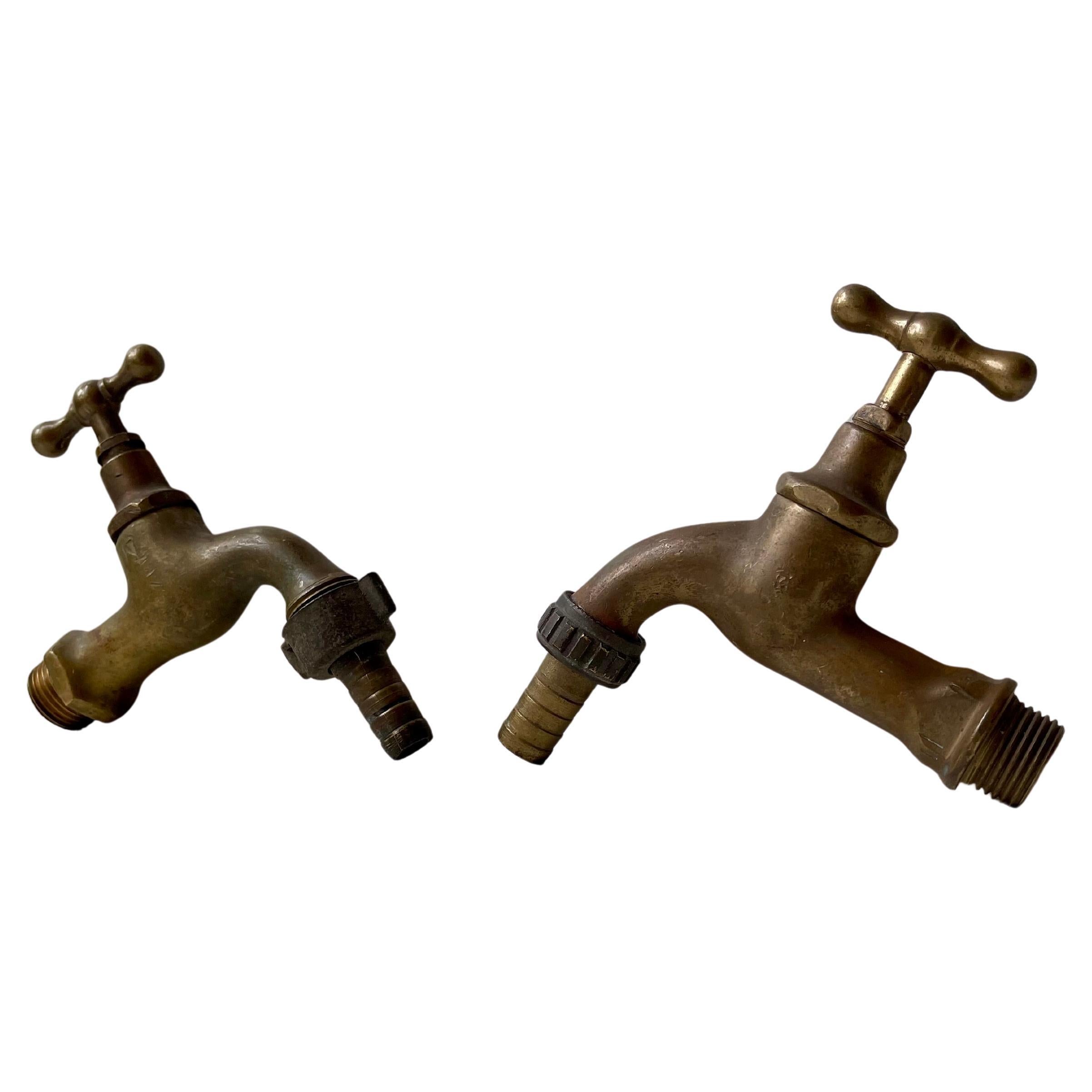 1930s Bauhaus Era Solid Brass Water Tap's - Faucet ´s
