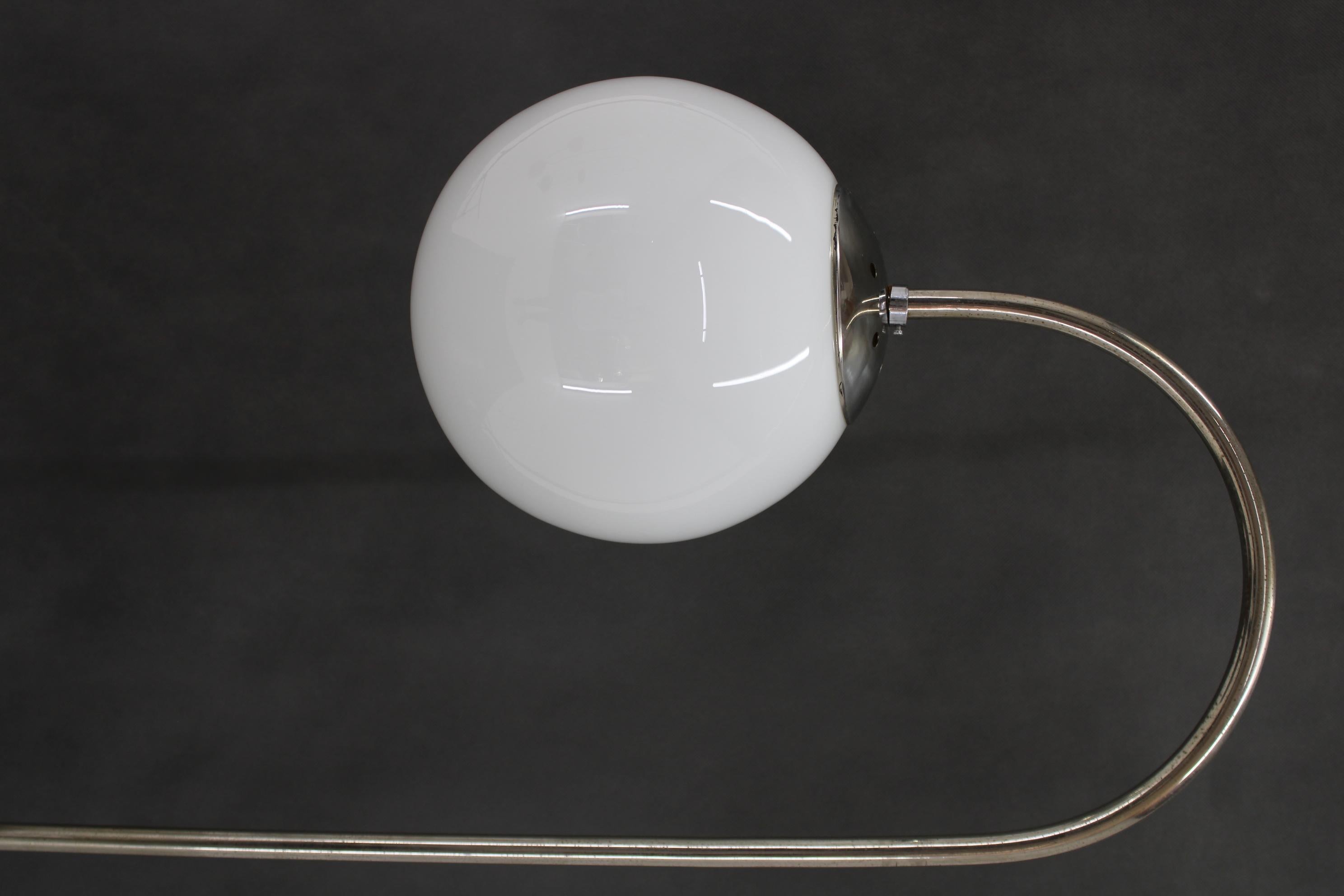 Glass 1930s Bauhaus Floor Lamp, Czechoslovakia For Sale