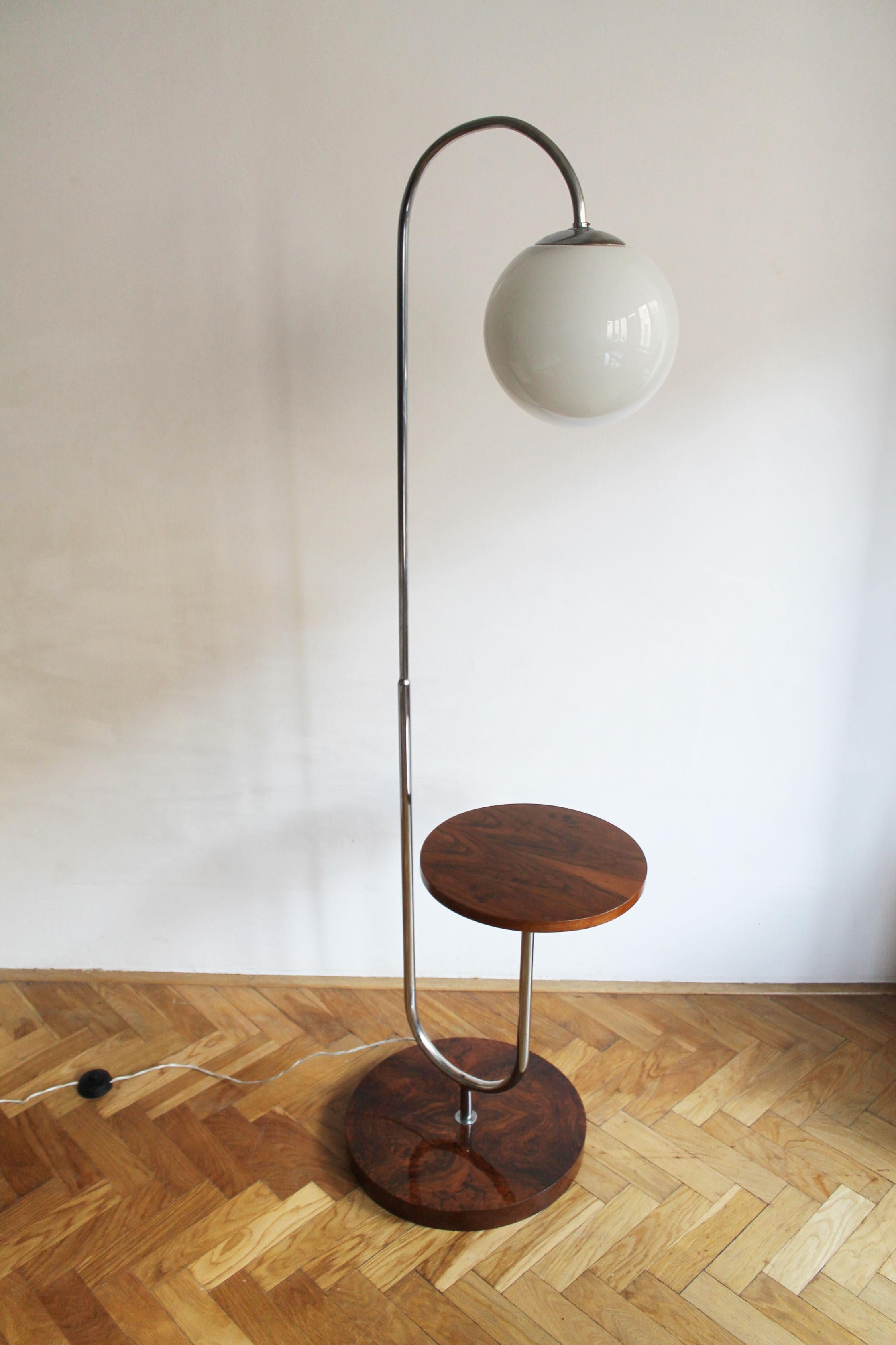 Stainless Steel 1930s Bauhaus Floor Lamp For Sale