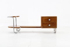 1930s Bauhaus Flower Stand with Chest of Drawers in Walnut Finish