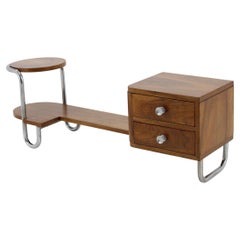 1930s Bauhaus Flower Stand with Chest of Drawers in Walnut Finish