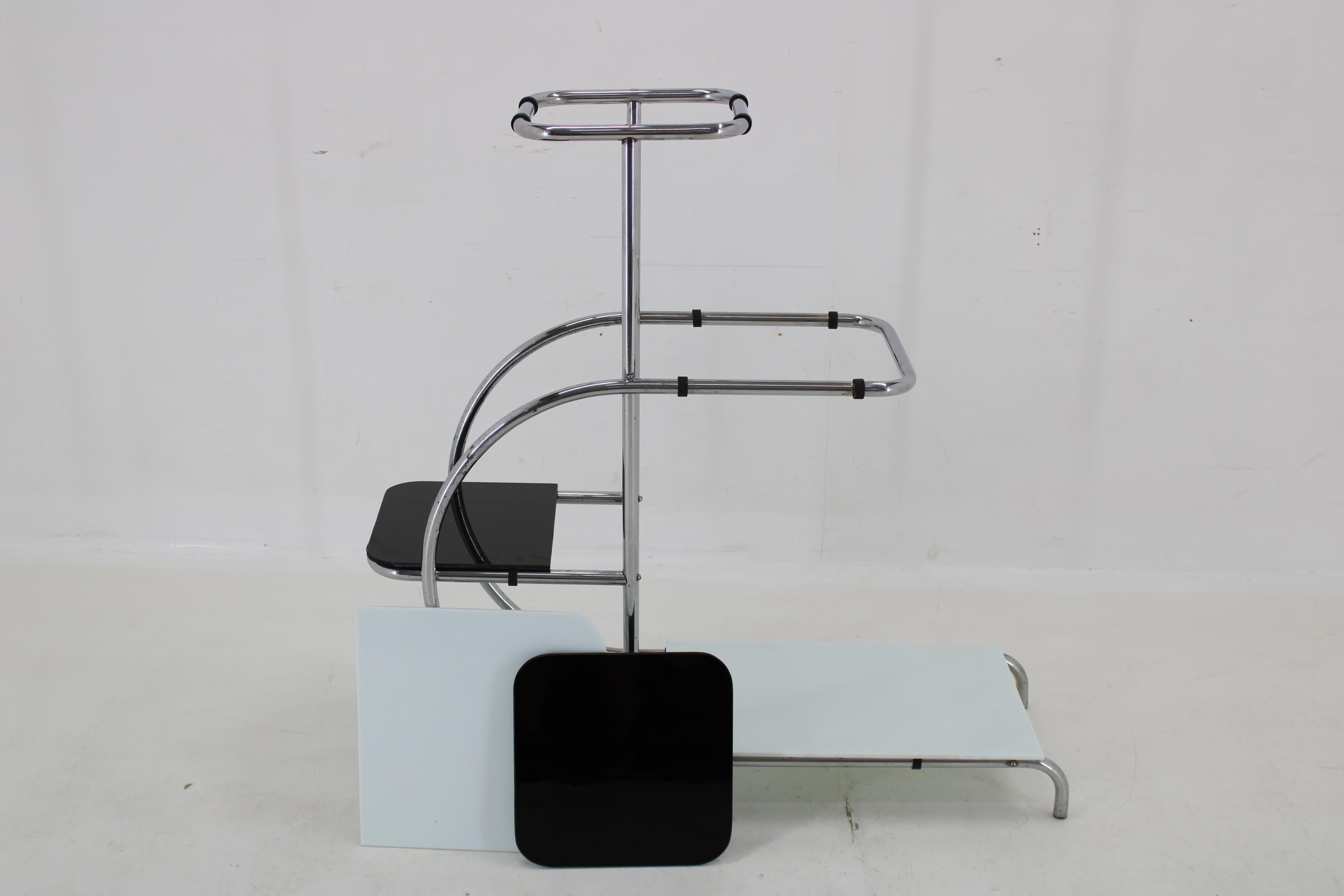 1930s Bauhaus Flower Stand with Glass, Czechoslovakia For Sale 13