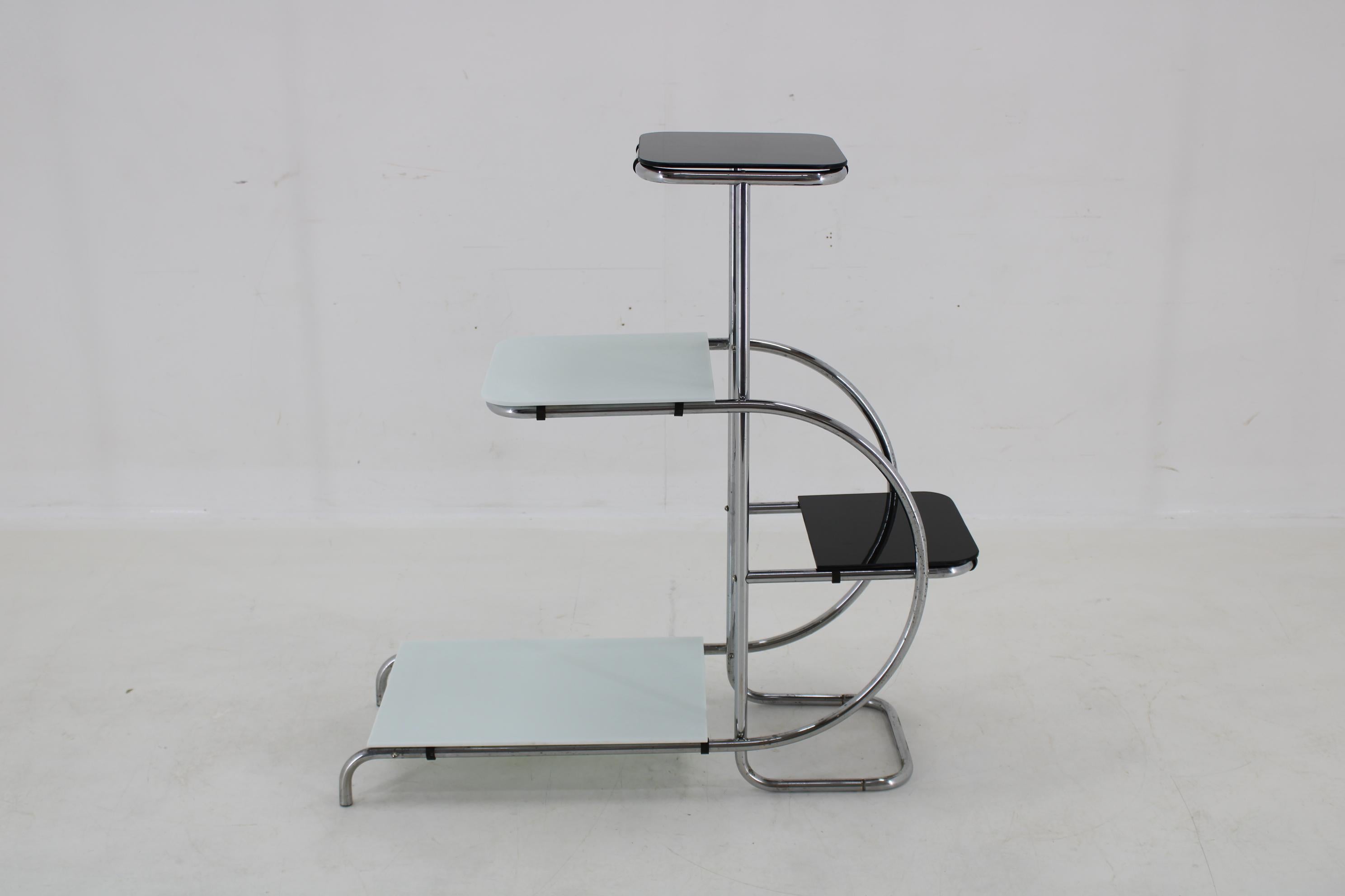 1930s Bauhaus Flower Stand with Glass, Czechoslovakia For Sale 3