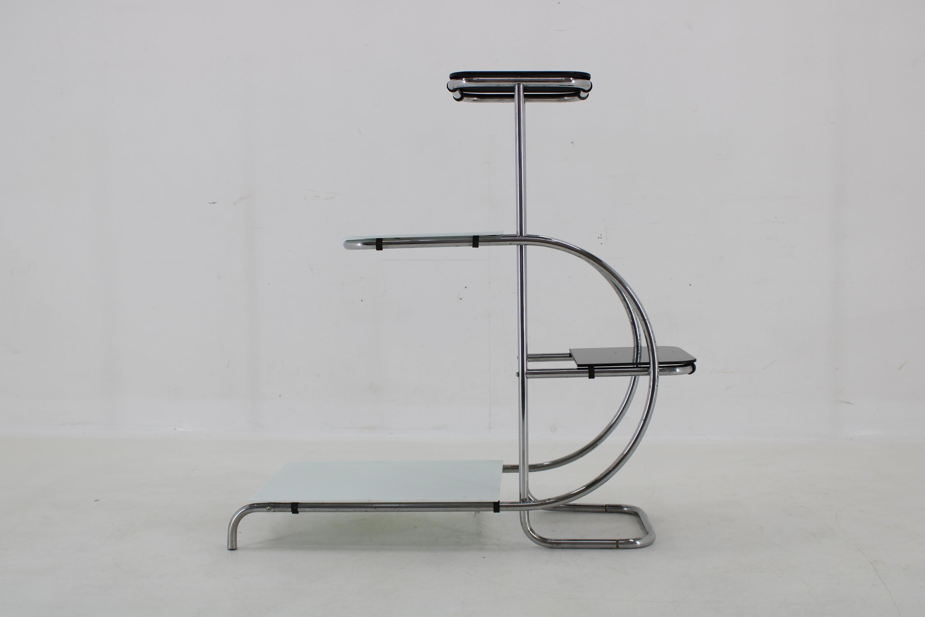 1930s Bauhaus Flower Stand with Glass, Czechoslovakia For Sale 4