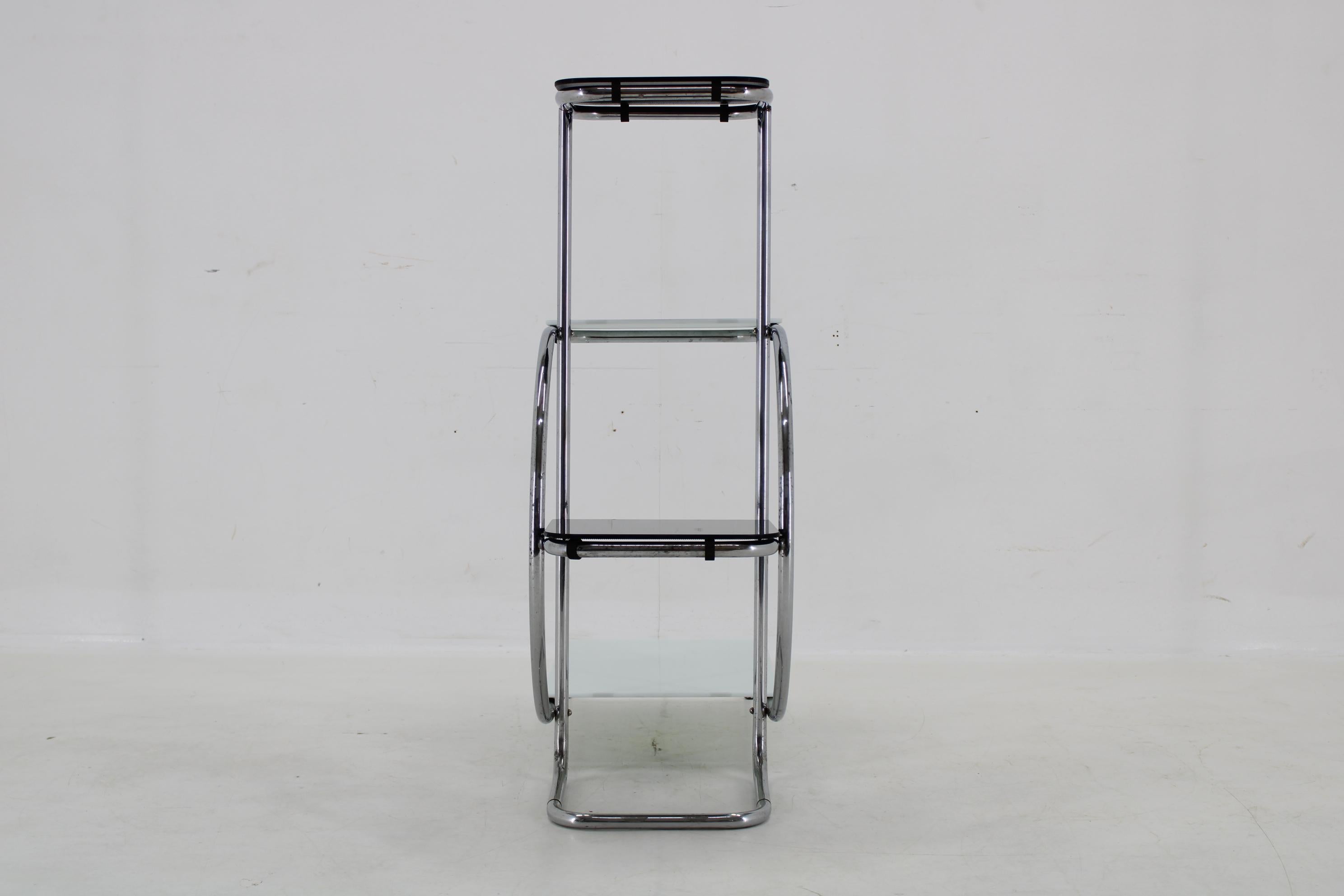 1930s Bauhaus Flower Stand with Glass, Czechoslovakia For Sale 5