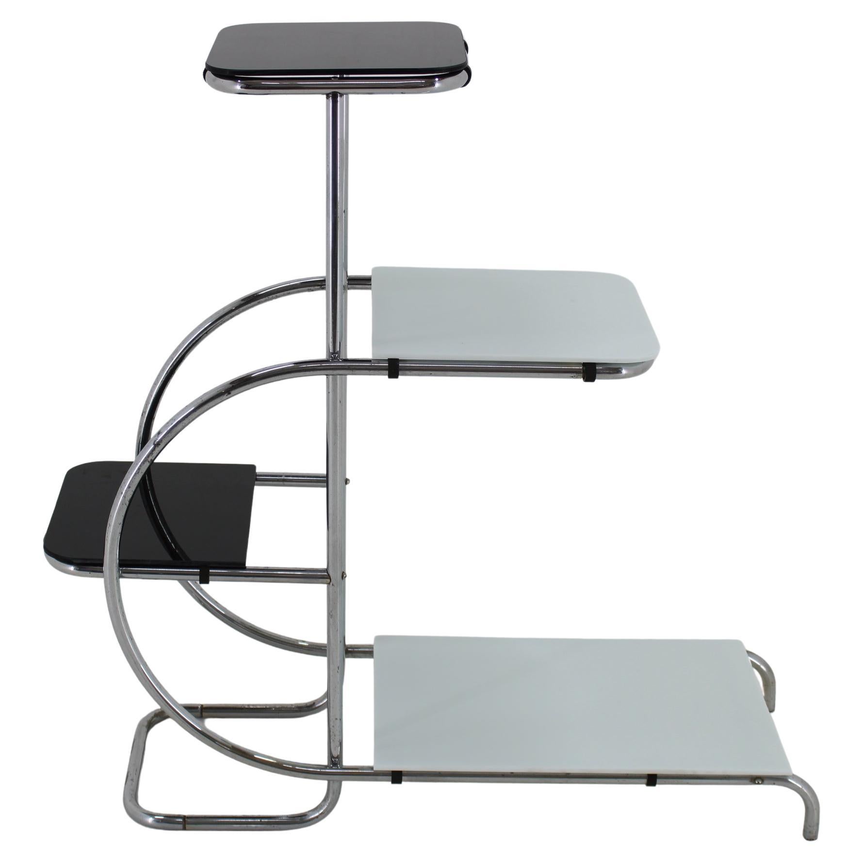 1930s Bauhaus Flower Stand with Glass, Czechoslovakia