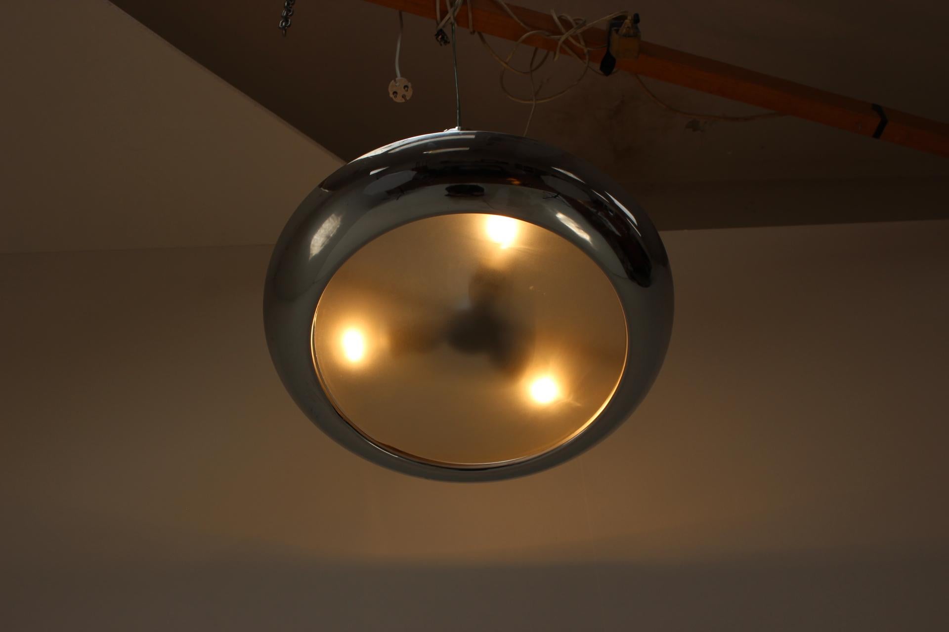 1930s Bauhaus / Functionalist Chrome UFO Chandelier by Napako For Sale 3