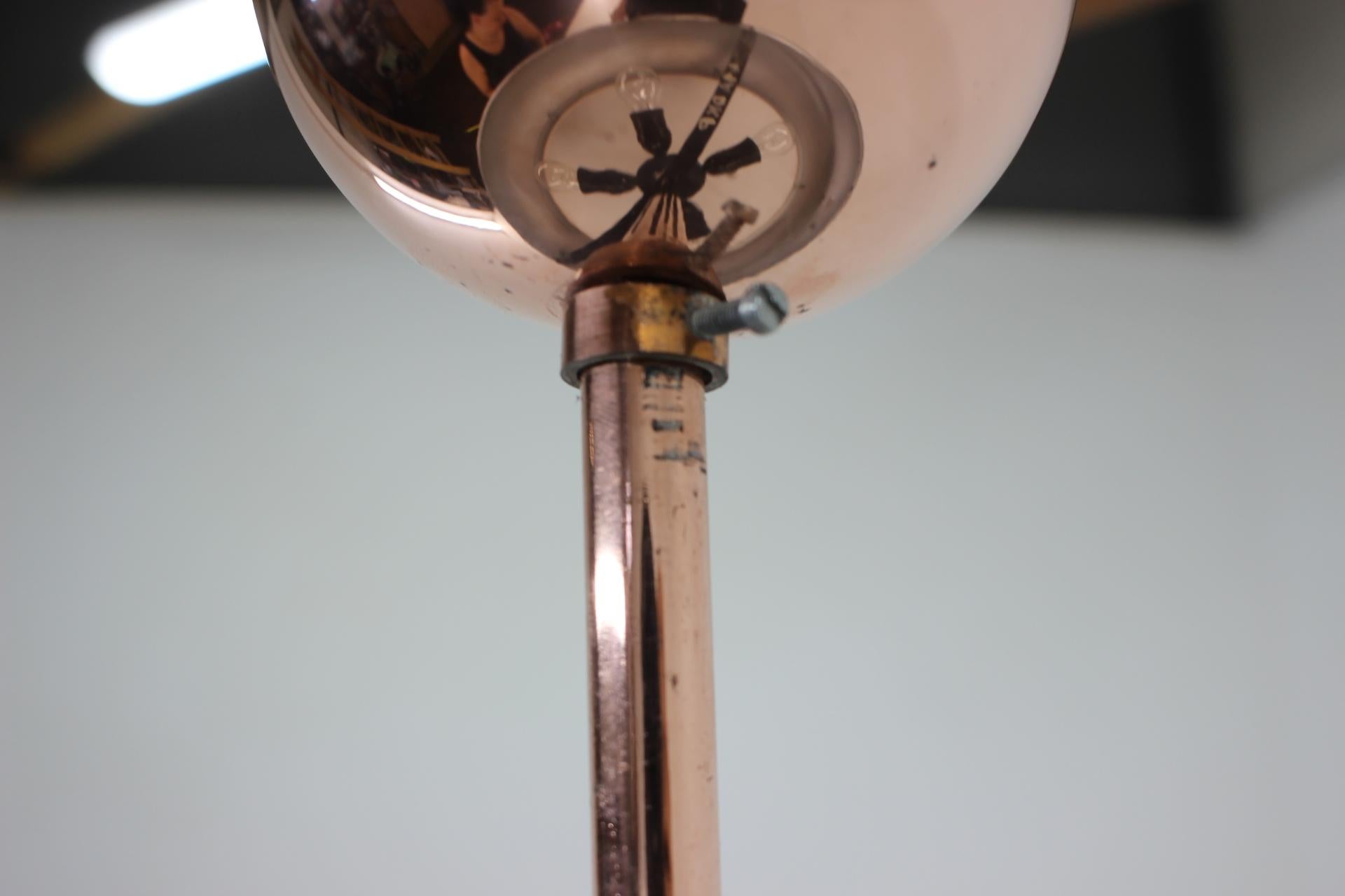 1930s Bauhaus / Functionalist Copper Chandelier UFO by Josef Hurka, 4 items avai For Sale 7