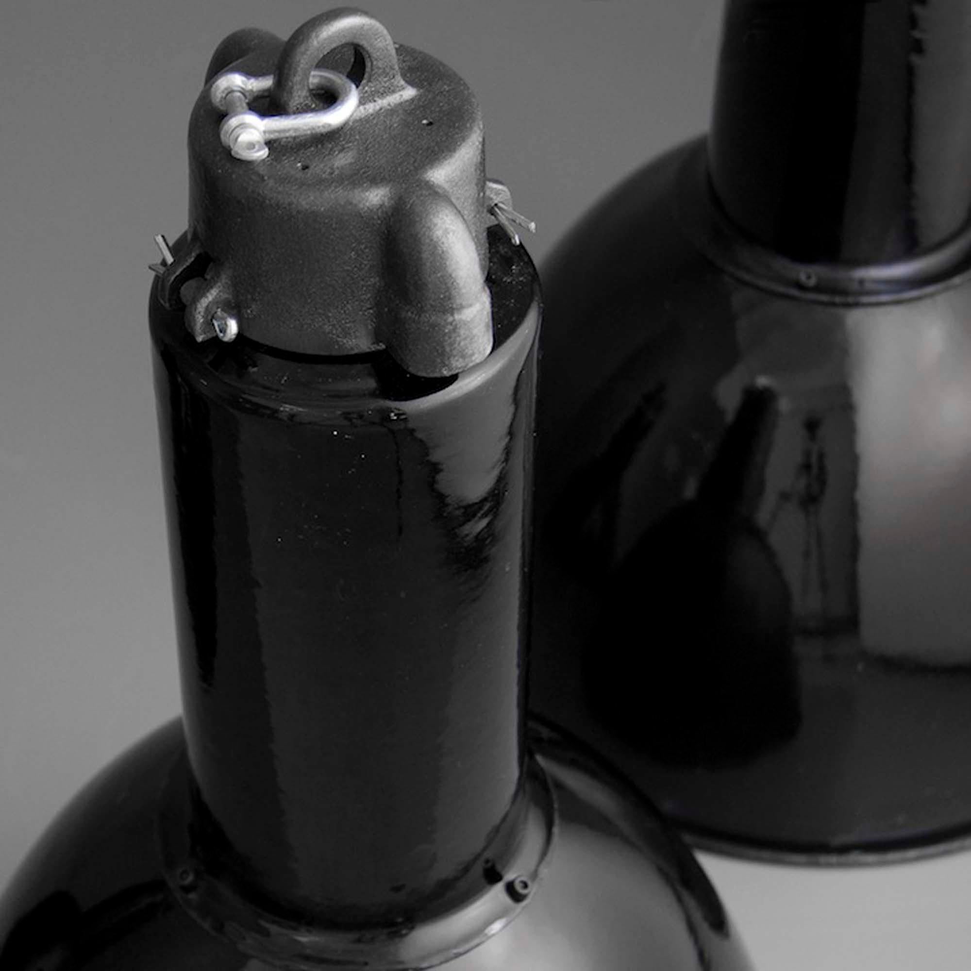 Acier 1930's Bauhaus German Black enamel Factory Lighting en vente