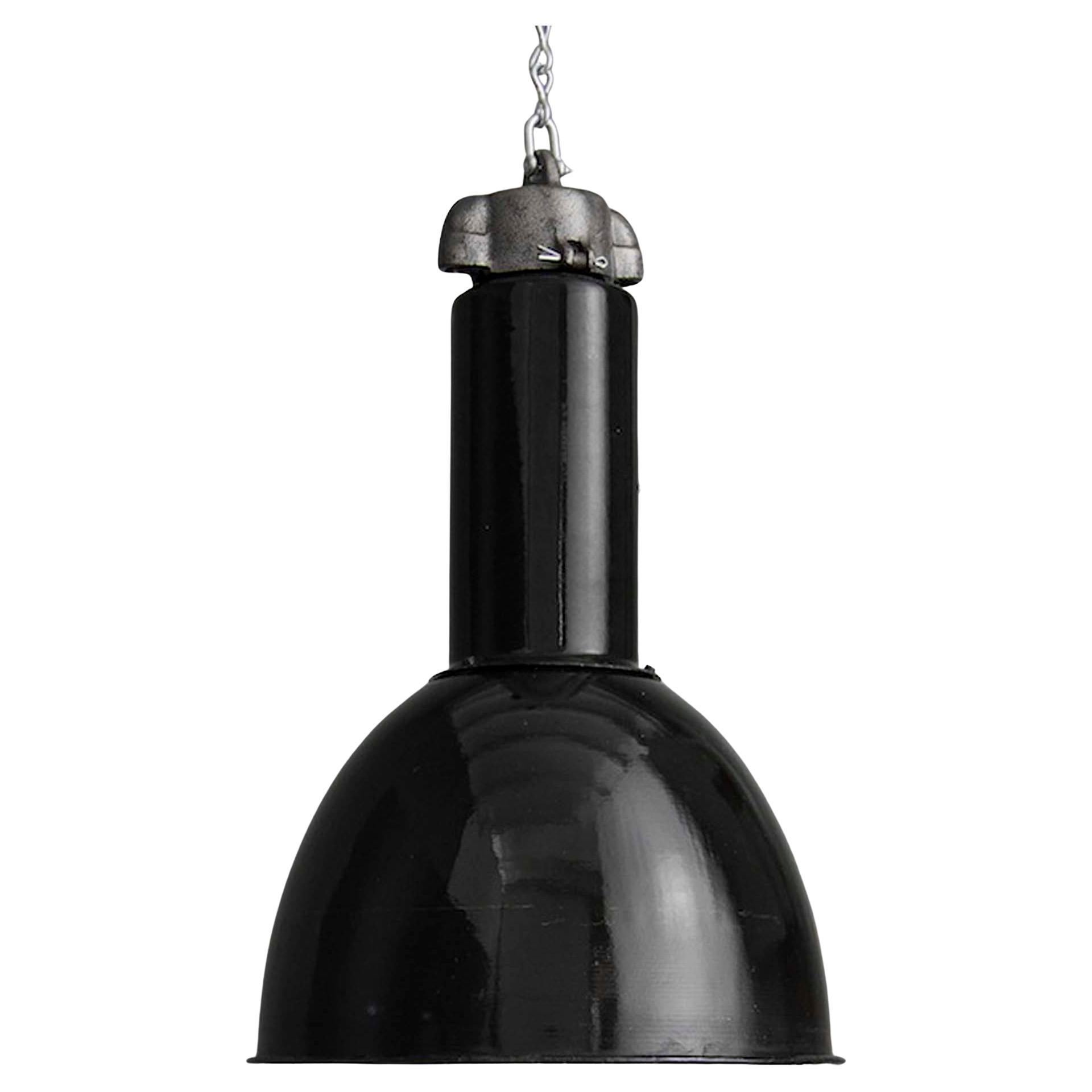 1930
s Bauhaus German Black enamel Factory Lighting