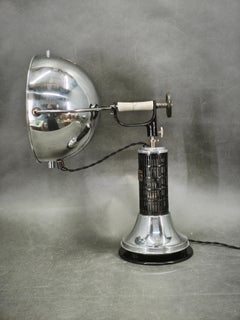 1930s Bauhaus Hanau Quartz Chrome Adjustable Table Lamp, Germany