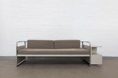 1930s Bauhaus Multifunctional Daybed, Robert Slezák, Tubular Steel, Storage Unit