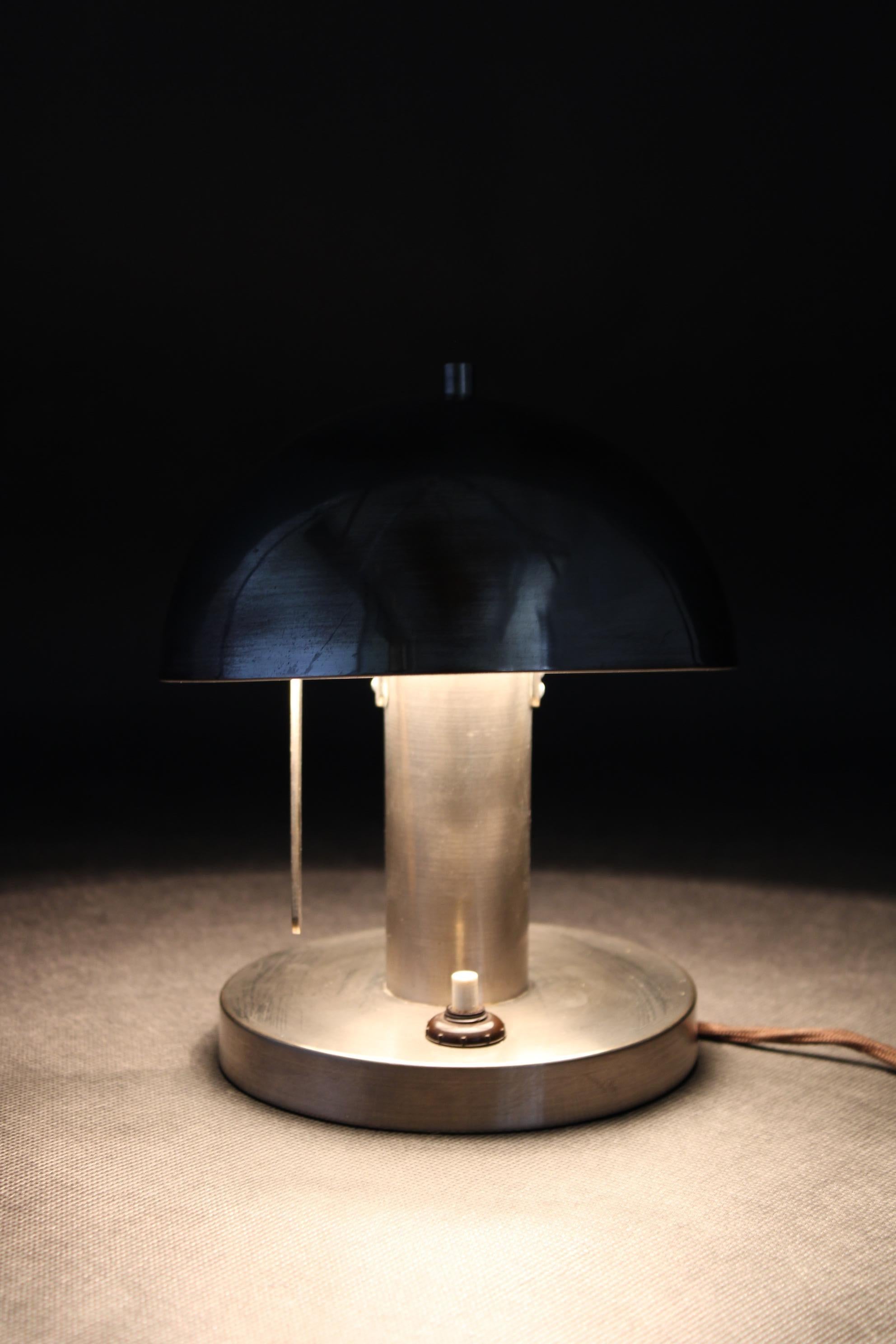 1930s Bauhaus Mushroom Table Lamp, Czechoslovakia 5