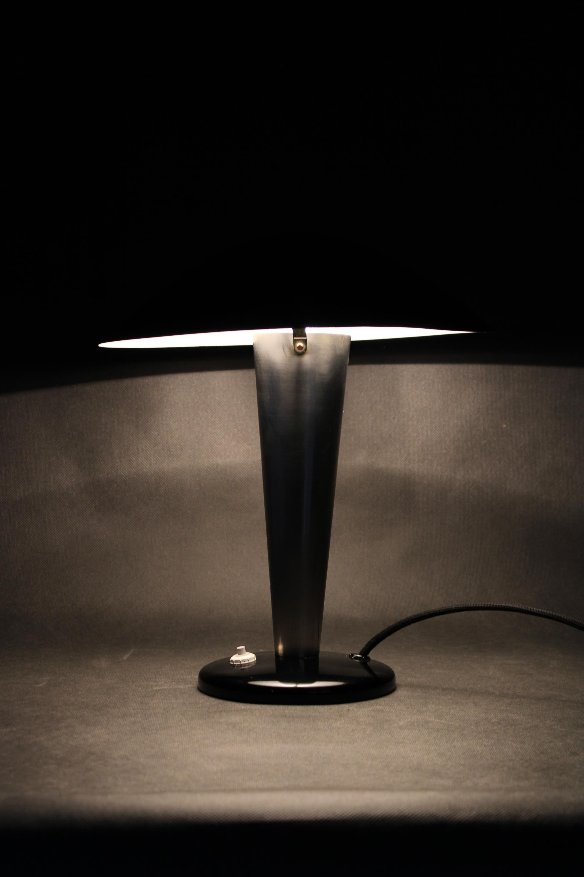1930s Bauhaus Mushroom Table Lamp , Czechoslovakia 9