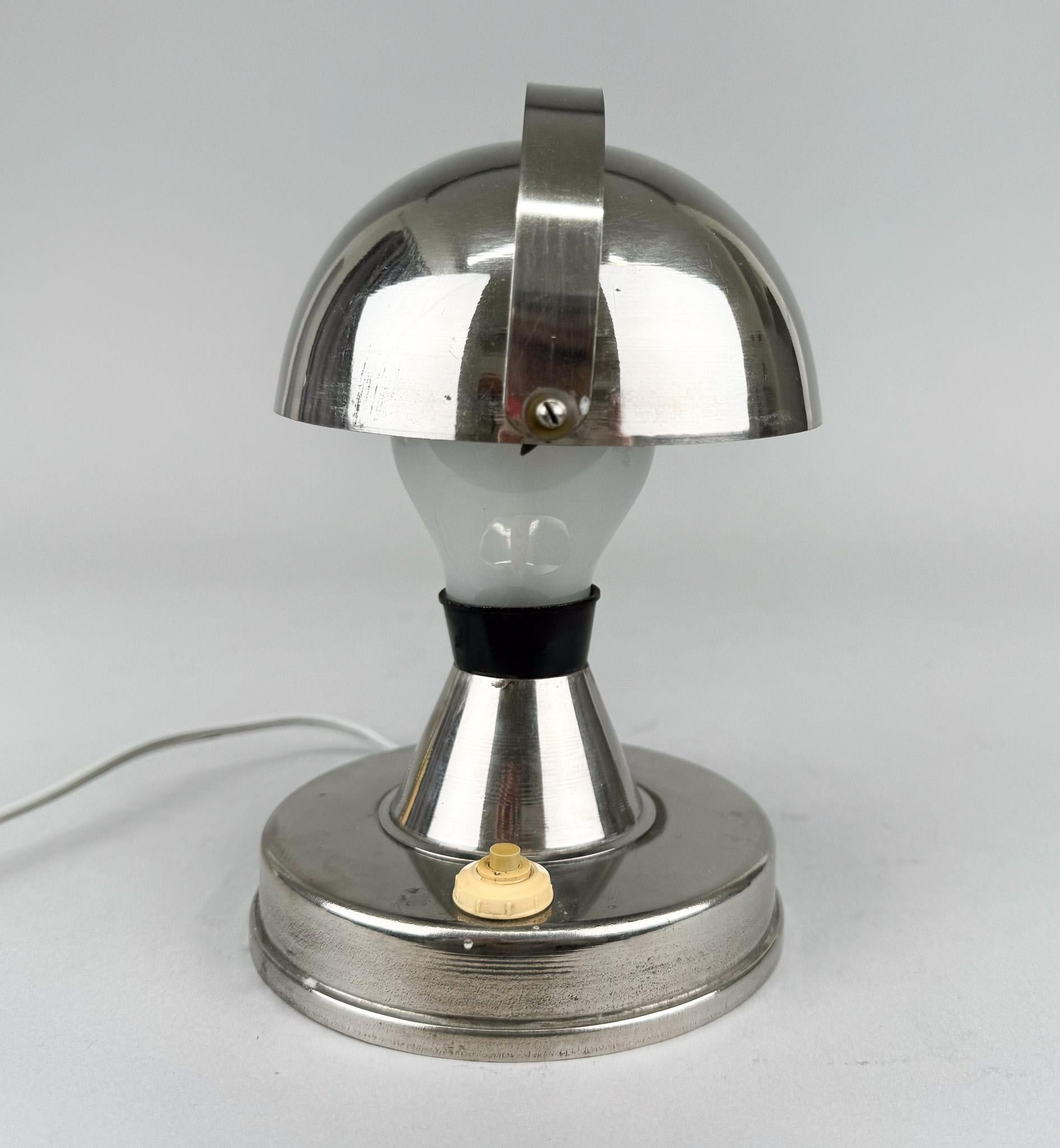 Lámpara de mesa en forma de seta Bauhaus de los años 30, Checoslovaquia en Bueno estado para la venta en Praha, CZ