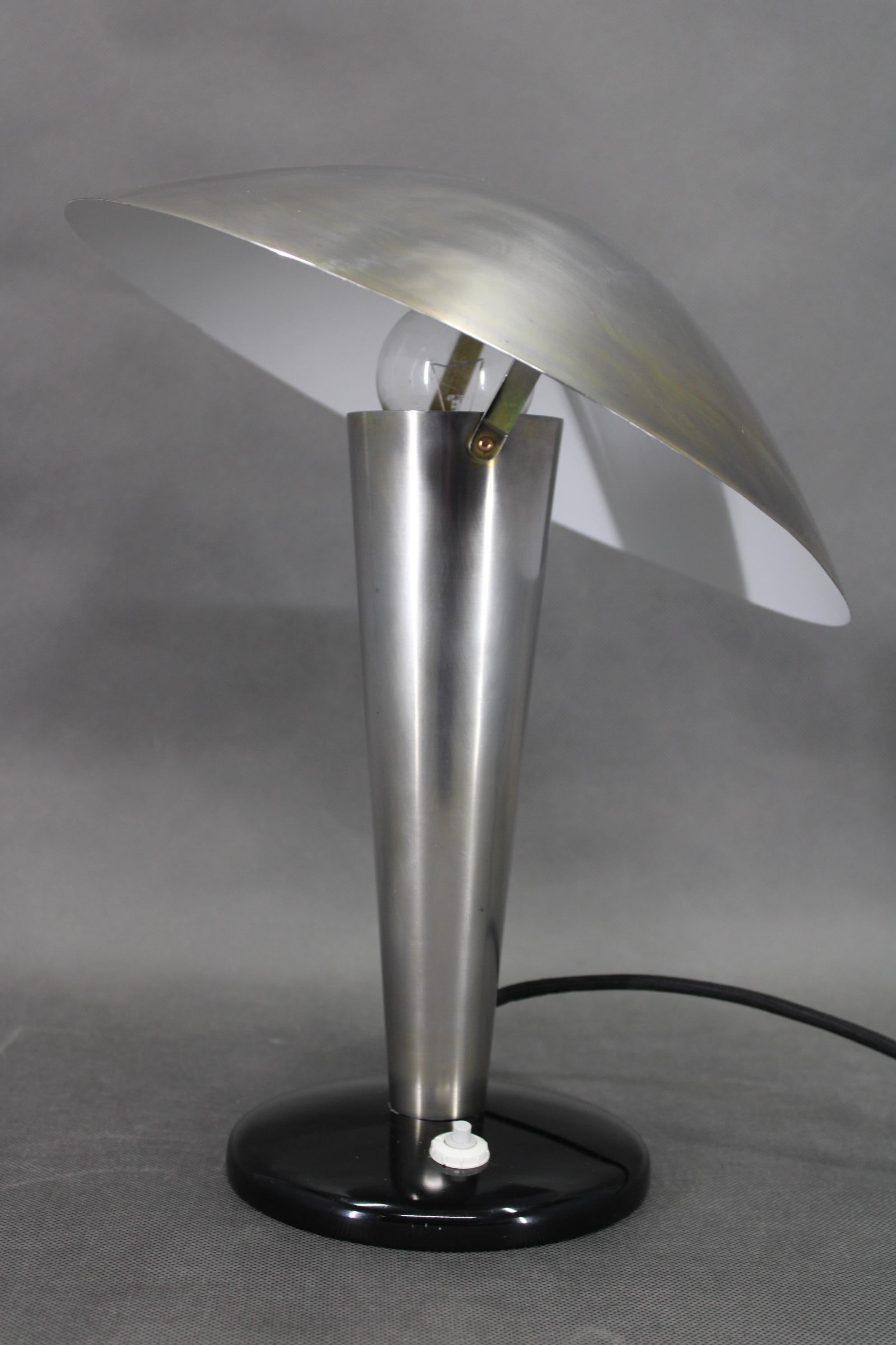 1930s Bauhaus Mushroom Table Lamp , Czechoslovakia 3